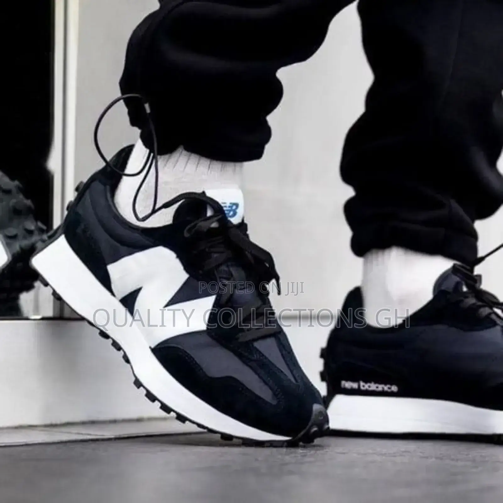 New Balance 327 Black and White