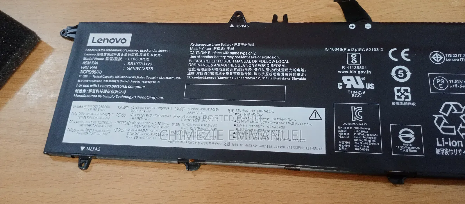 Lenovo Battery 18m3pd1