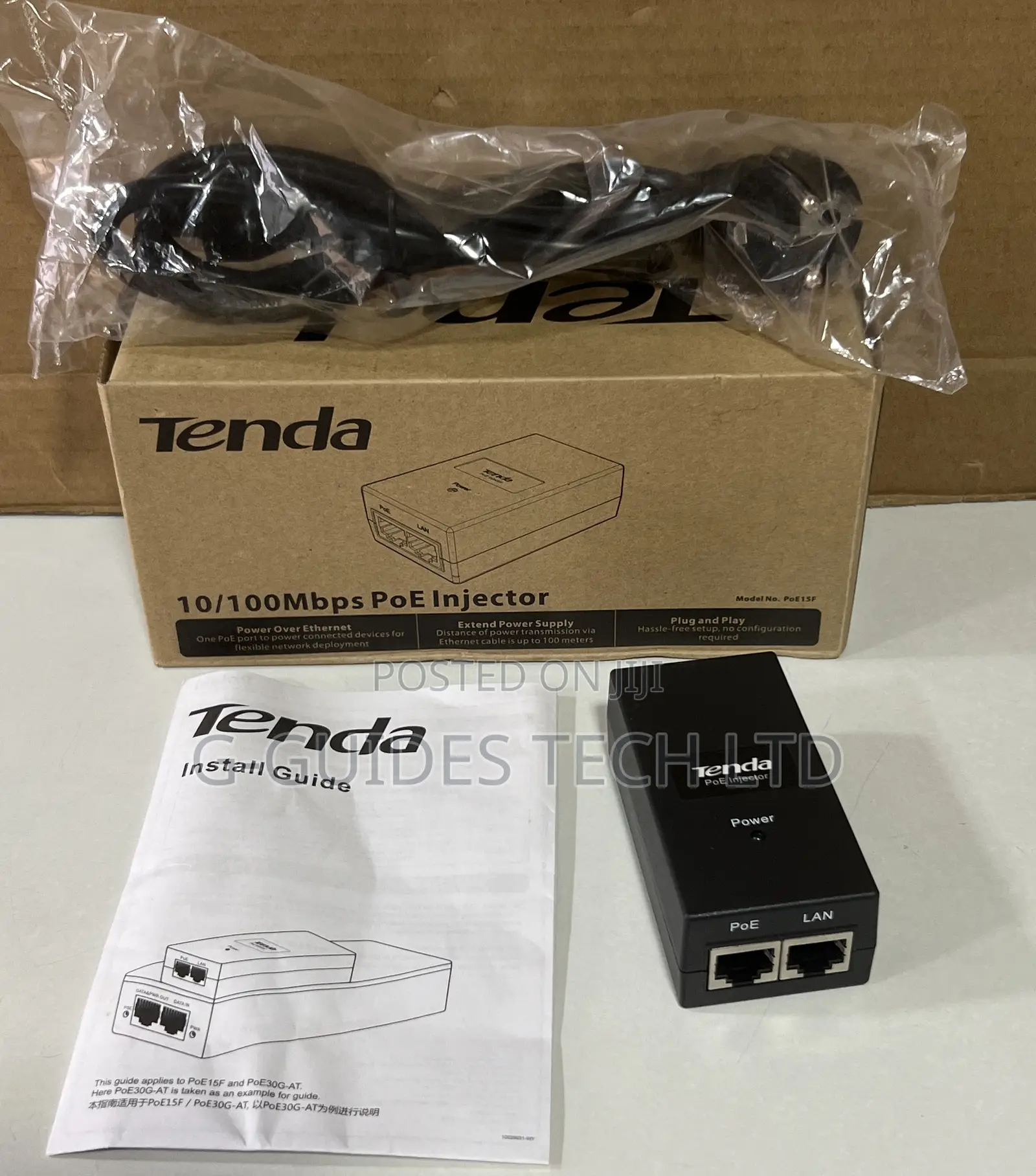 48v Poe Adapter, Tenda 10/100mbps 48v Poe Injector