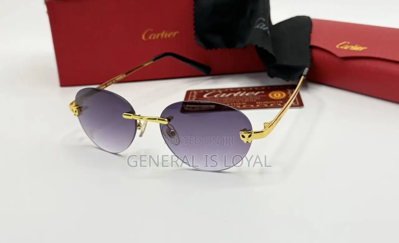 Cartier Rimless Oval-frame Gold-tone Sunglasses
