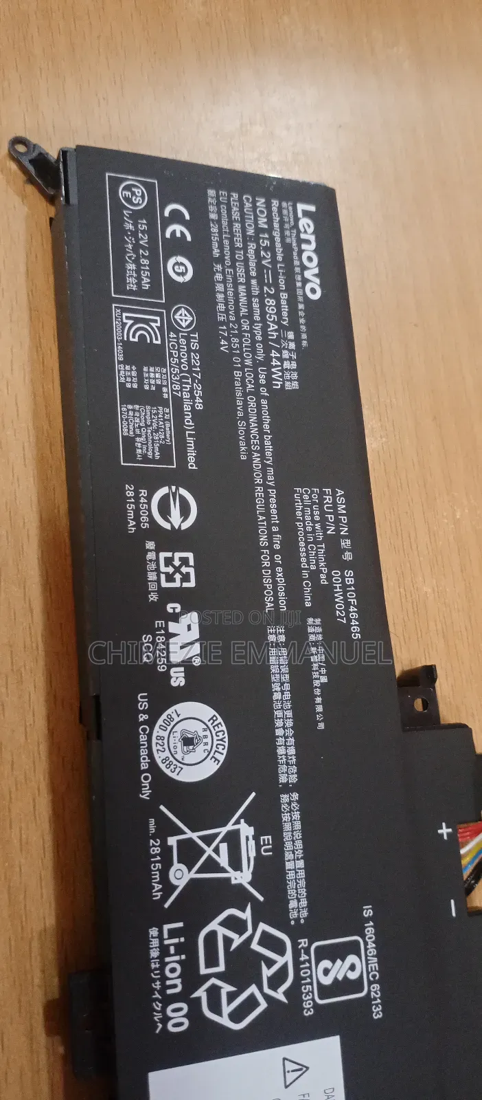 Lenovo Battery Oohwo27