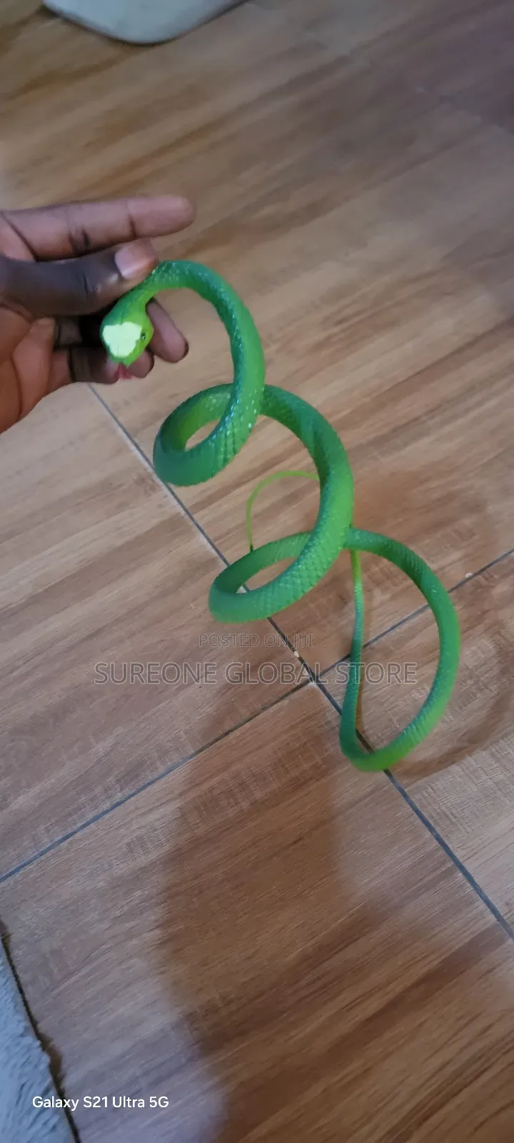 Realistic Green Rubber Snake