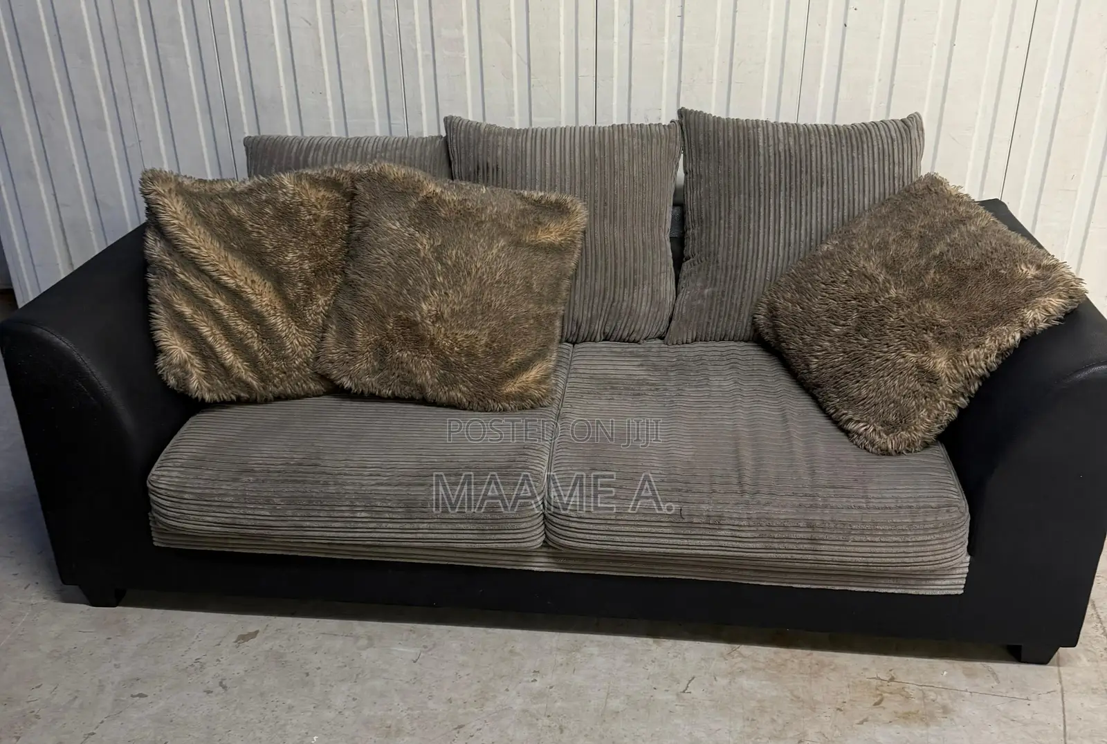 Grey Combo Cord 2 Seater Sofa
