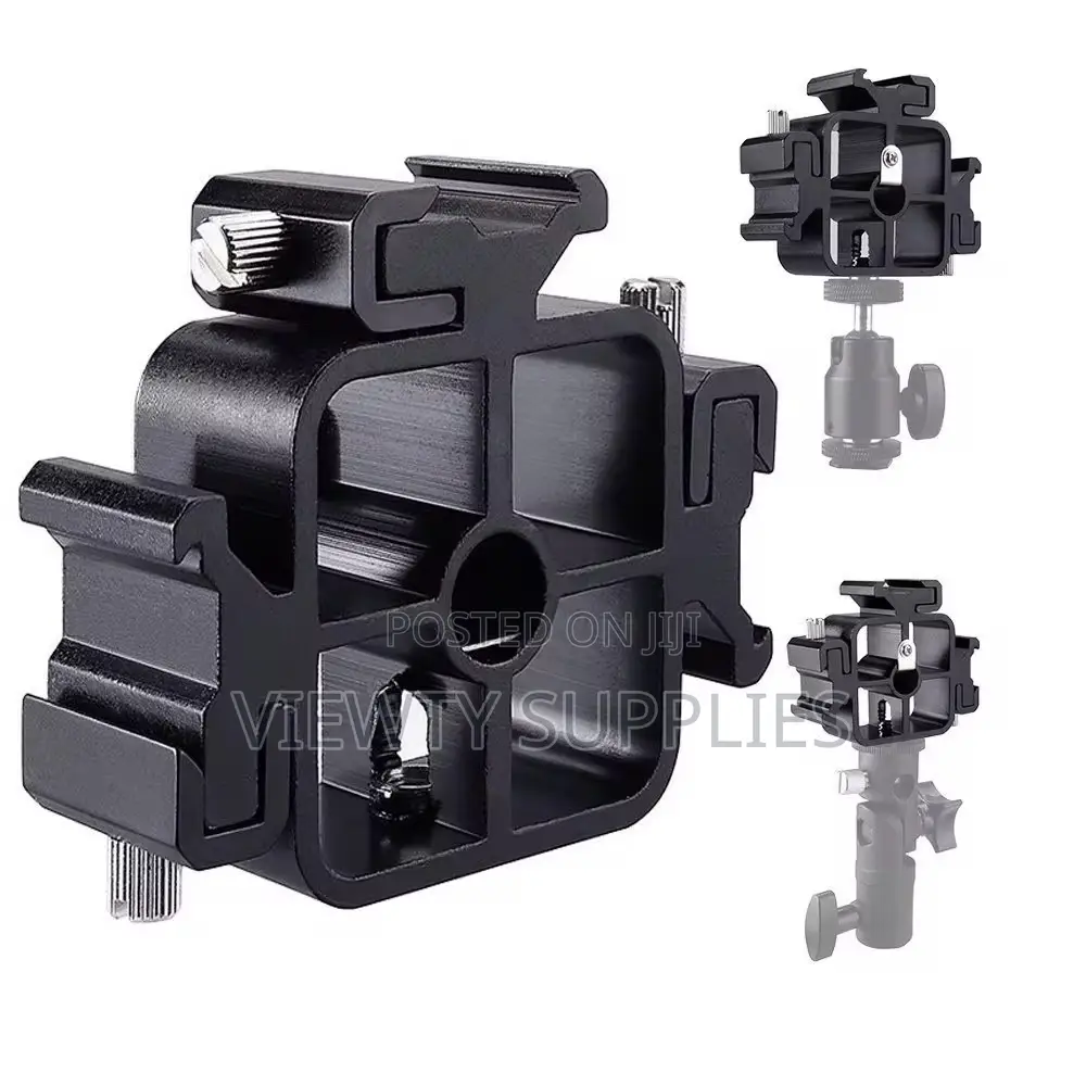 Multi-Functional 3-Head Hot Shoe Adapter Extension Bracket Mount