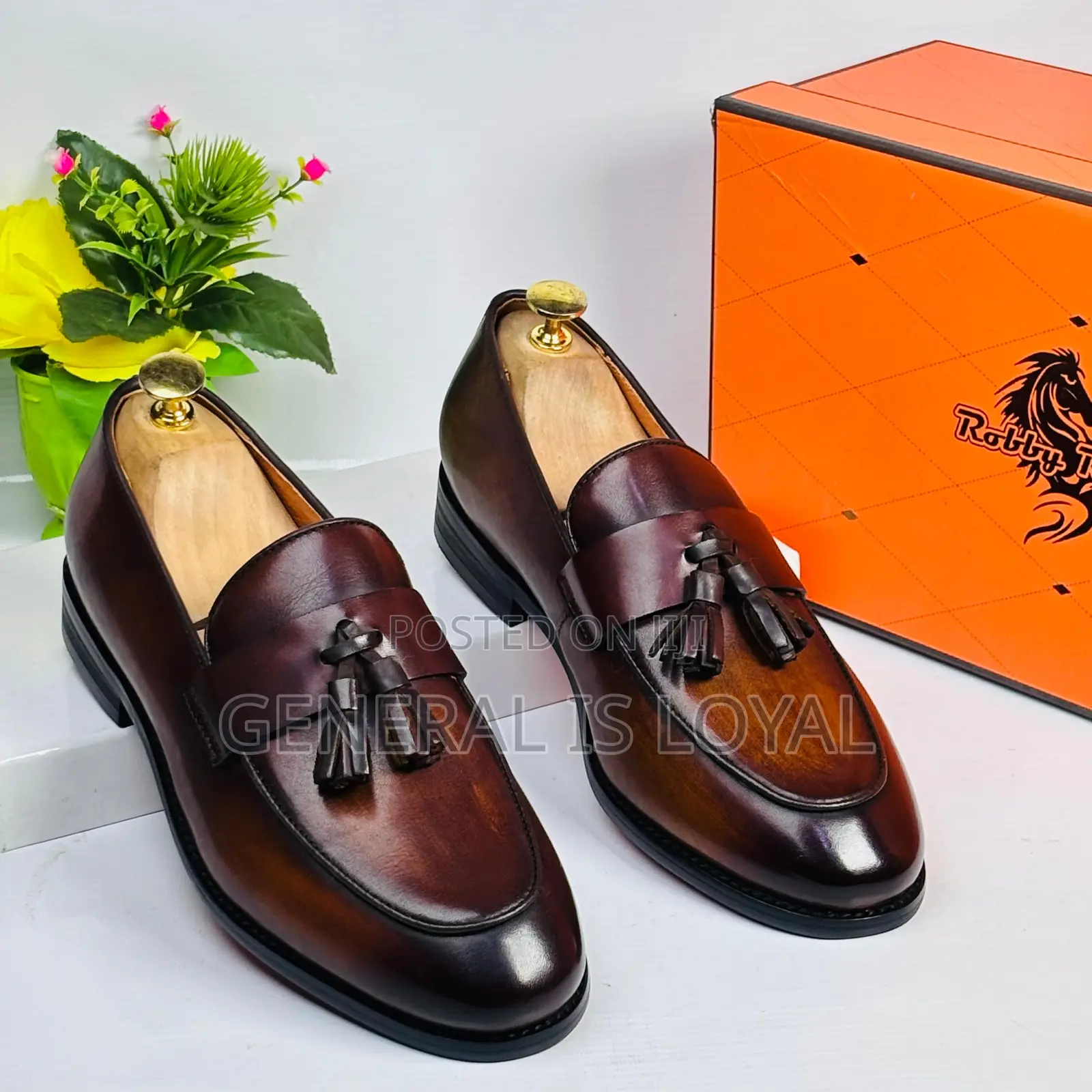 Robby Rosata Brown Ring My Leather Men’S Loafer Shoe
