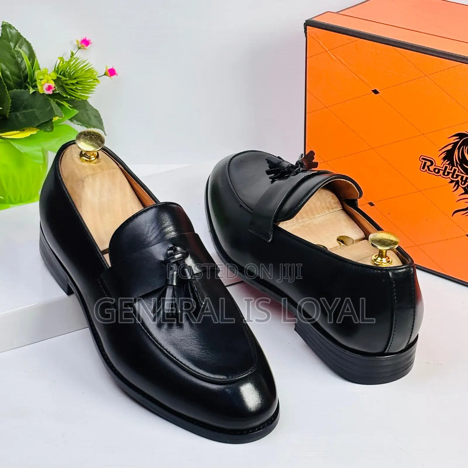 Robby Rosata Black Ring My Leather Men’S Loafer Shoe