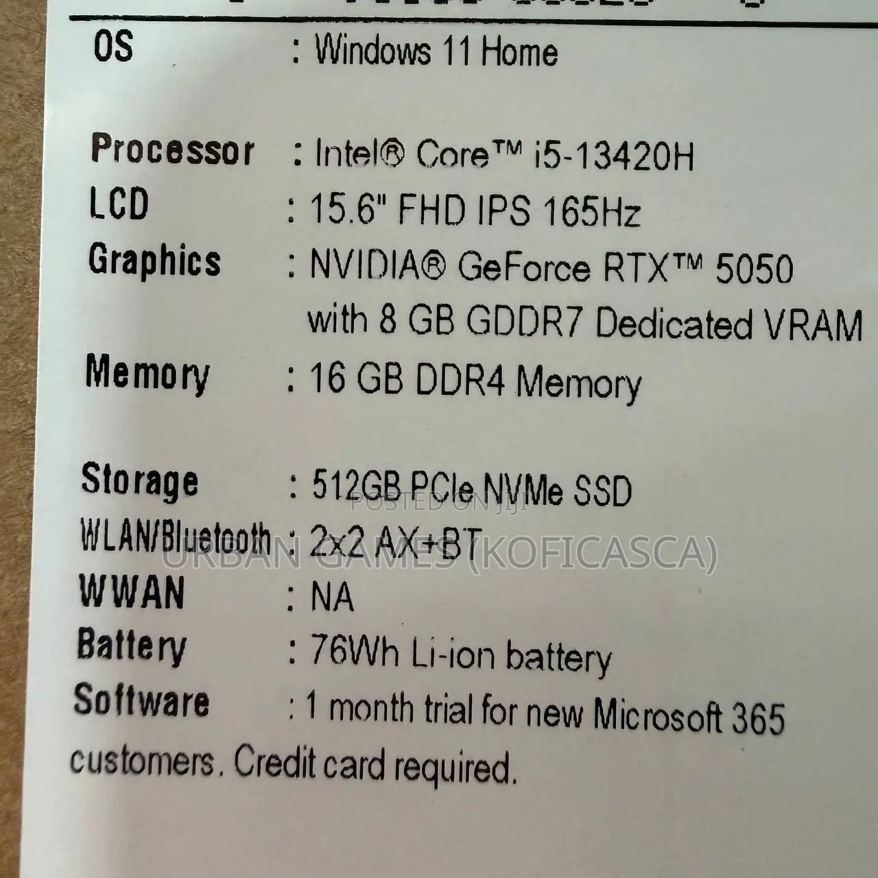 New Laptop Acer Nitro 5 16GB Intel Core I5 SSD 512GB