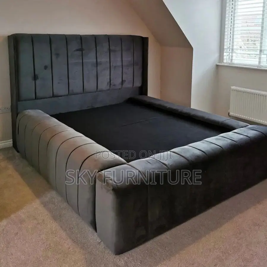 Duke Bed, Modern Queen Size Bed Frame and Headboard