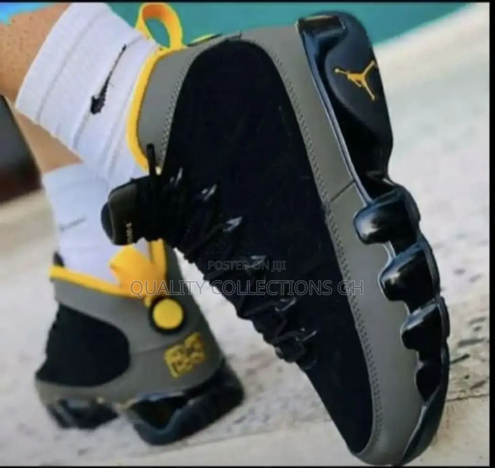 Jordan 9 Charcoal Black and Yellow