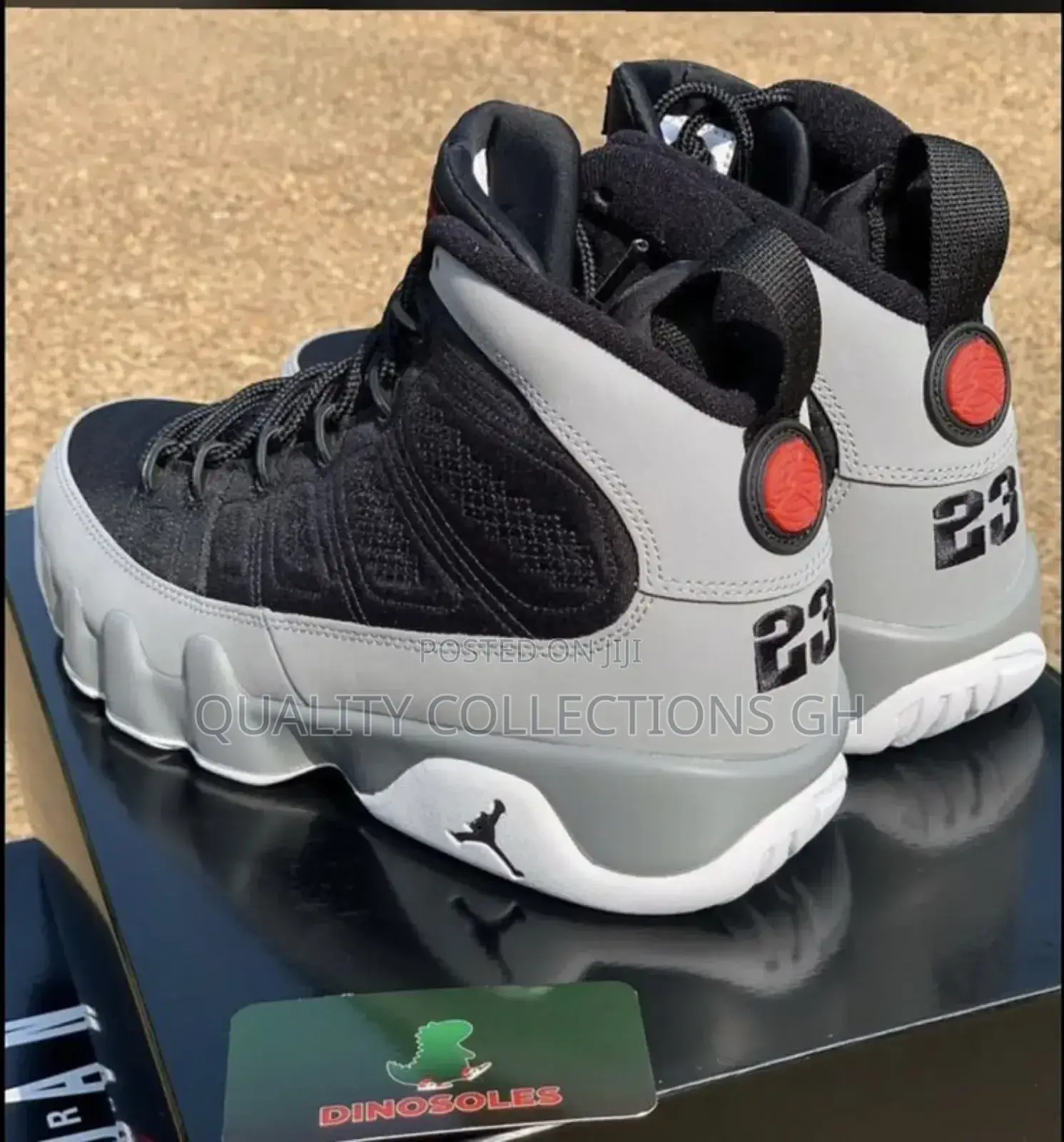 Jordan 9 Black and Ash and White