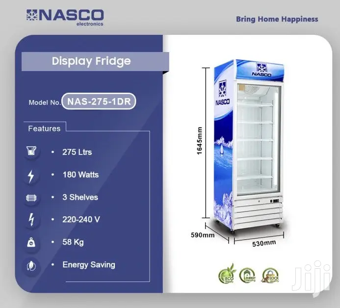 Nasco Display Fridge 275ltr [Nas-275-1dr]