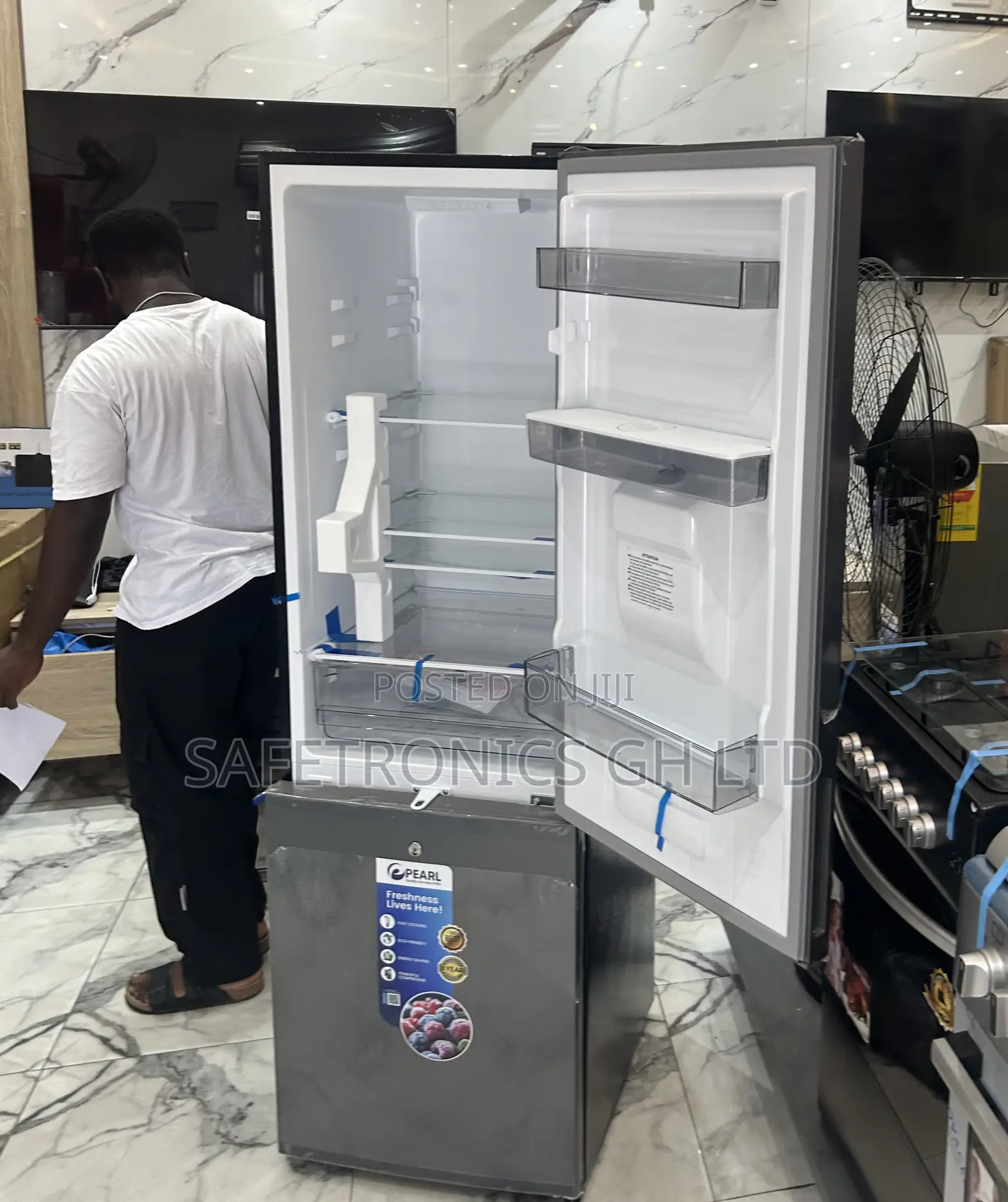 High Efficiency Pearl Bottom Mount 262l Grey Electric Fridge