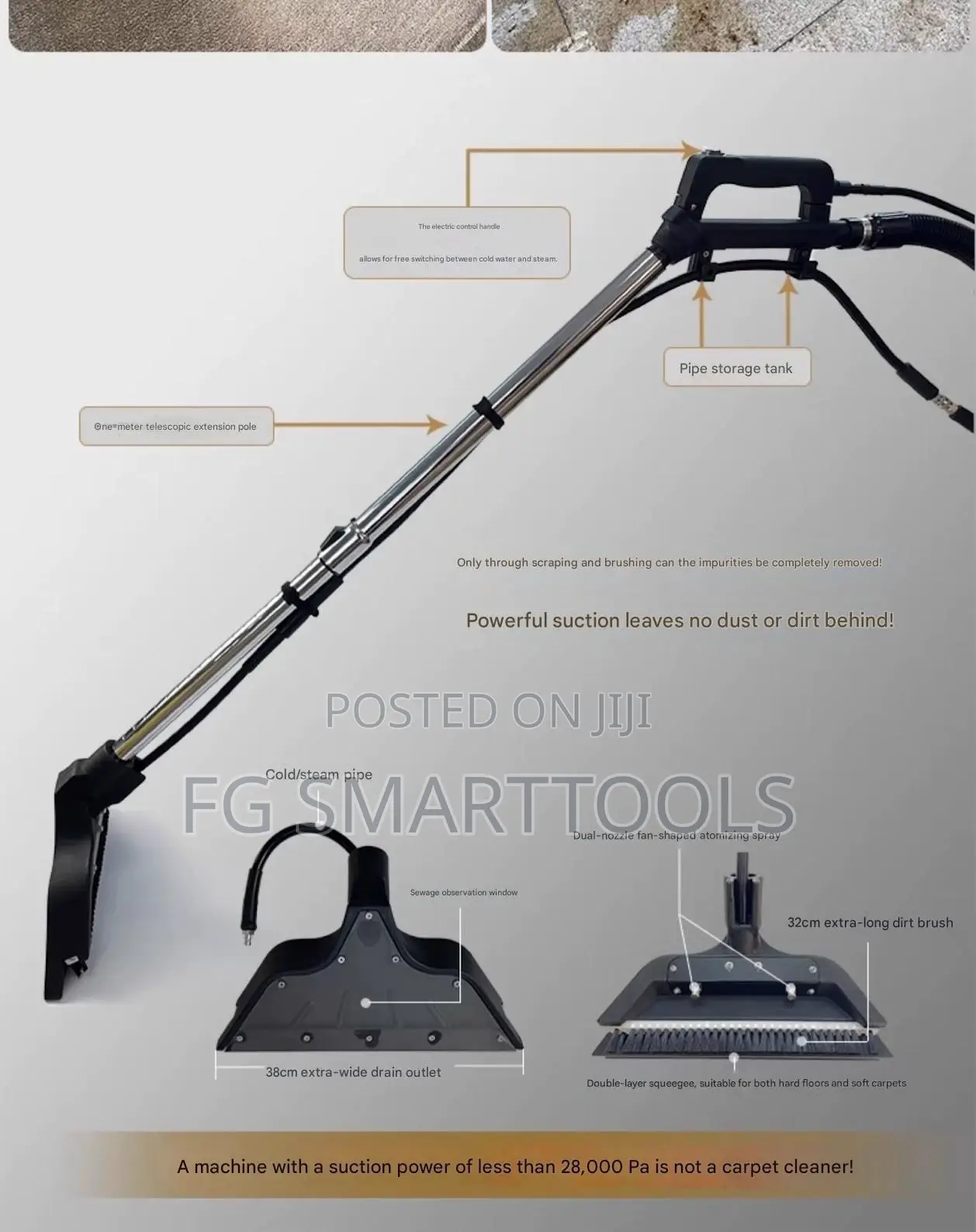 Dual Usage Steam Machine And Extractor With Brushes