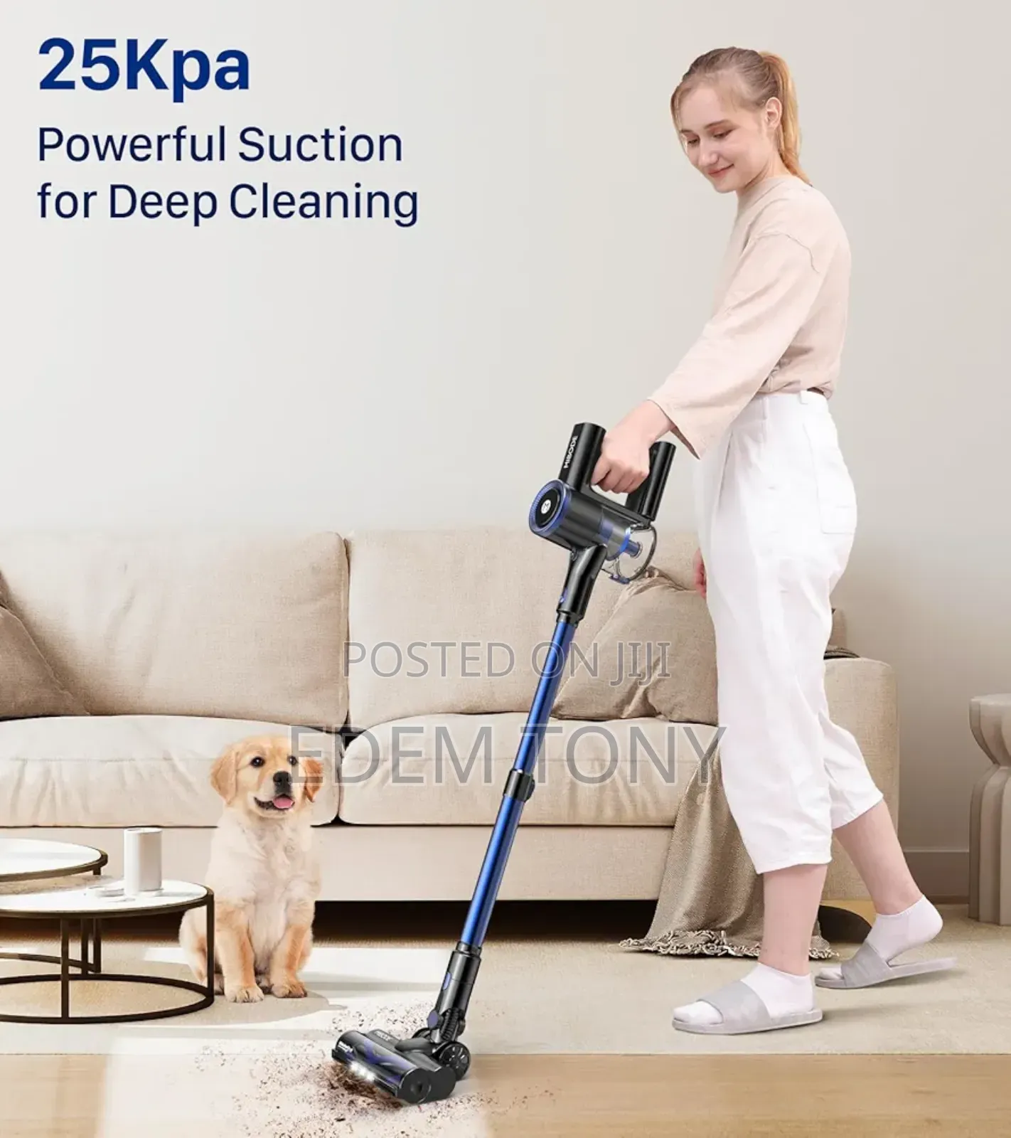 Mibode -Cordless Vacuum Cleaner, Powerful Stick Vacuum With 3 Suctions