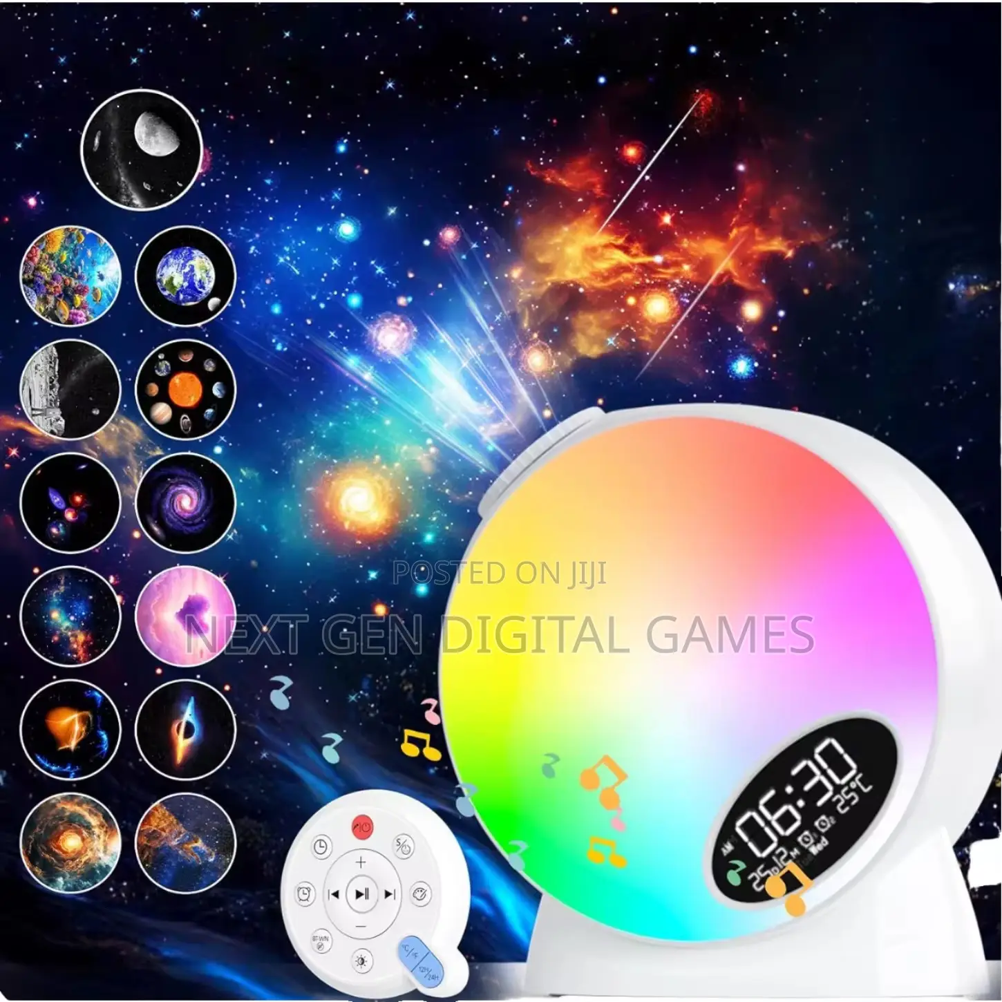 Varicolored Meteor Galaxy Projector 7th Gen With Speaker And Clock
