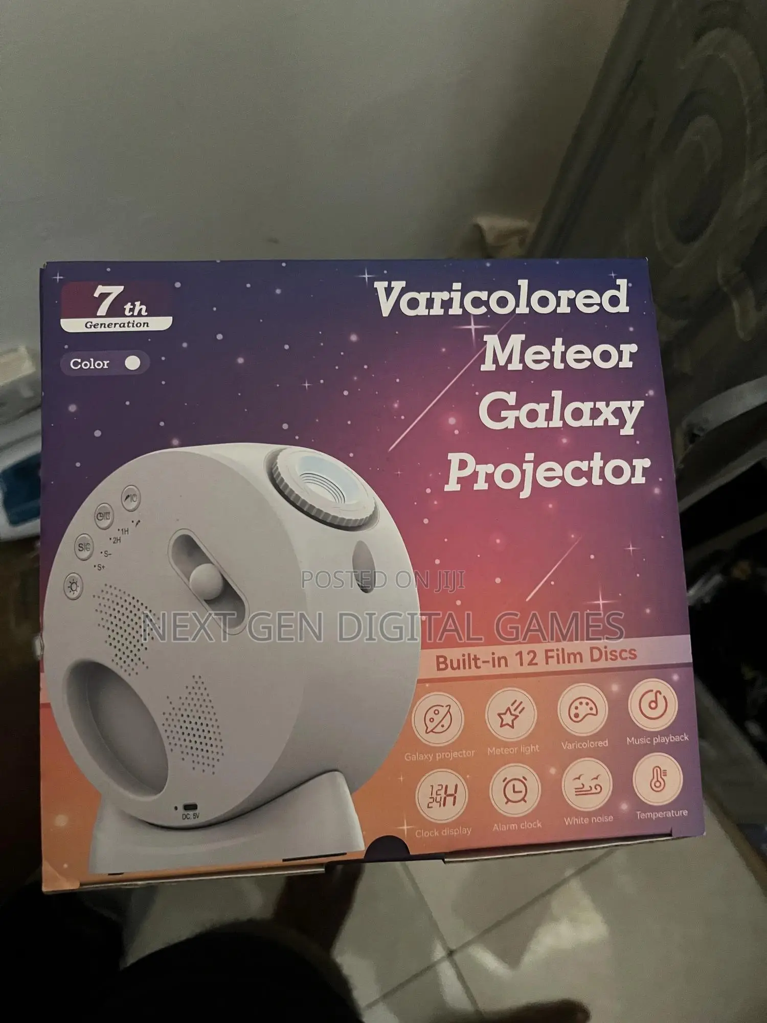 Varicolored Meteor Galaxy Projector 7th Gen With Speaker And Clock
