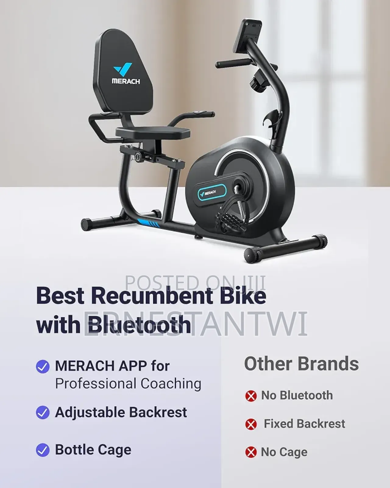 Recumbent Exercise Bike With Bluetooth Connectivity From Merach, Uk