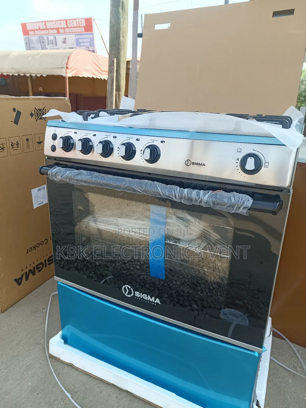 Sigma 80*60 5burner Gas Cooker Oven + Grill + Auto Ignition