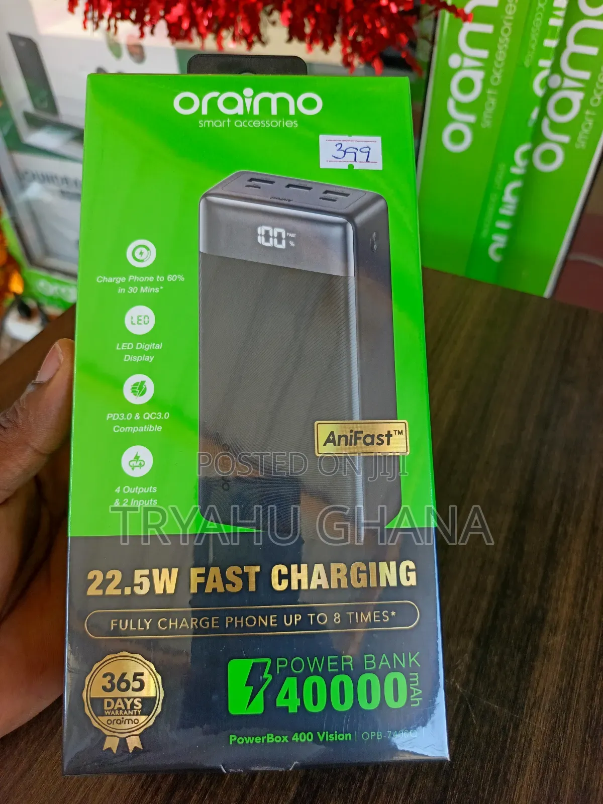 Oraimo Power Bank 40000mah (Opb – 7400q Charger for Phones Tablets