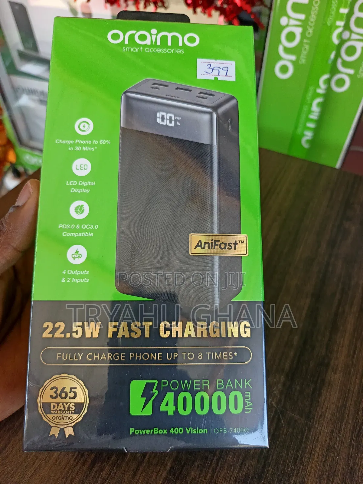 Oraimo Power Bank 40000mah (Opb – 7400q Charger for Phones Tablets