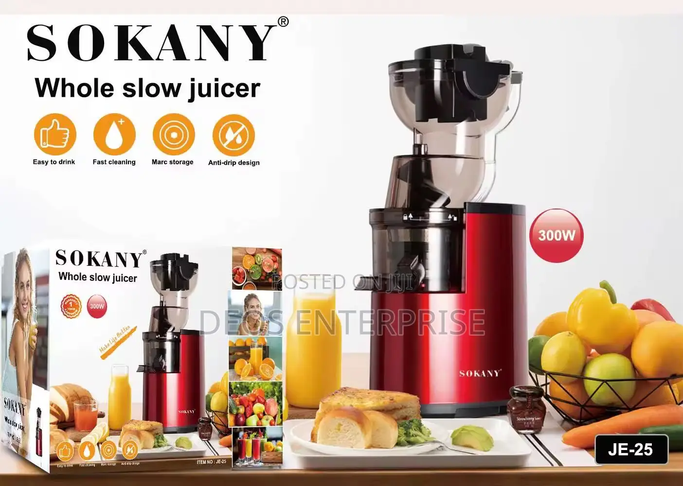 Sokany Slow Juicer: 30% More Juice, Less Waste