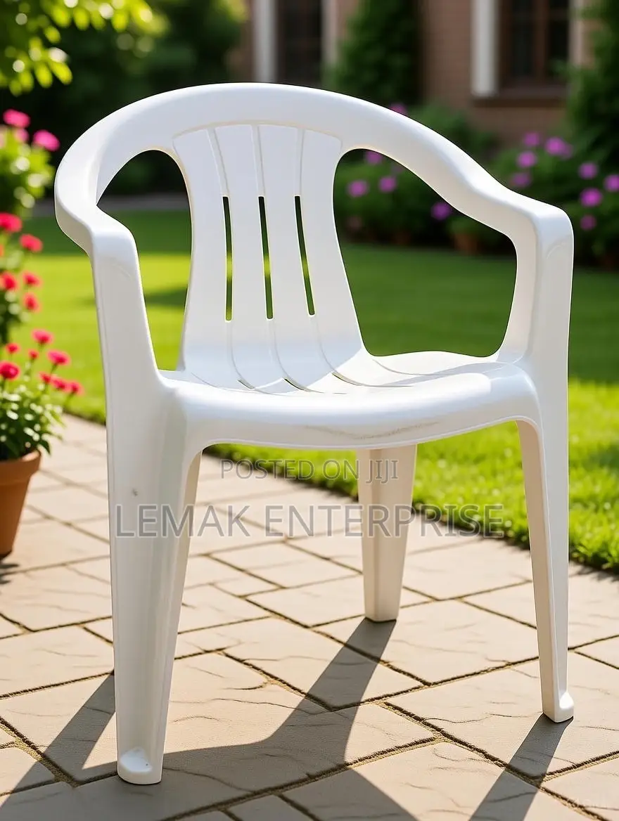 Durable Stackable Plastic Patio Chair – White