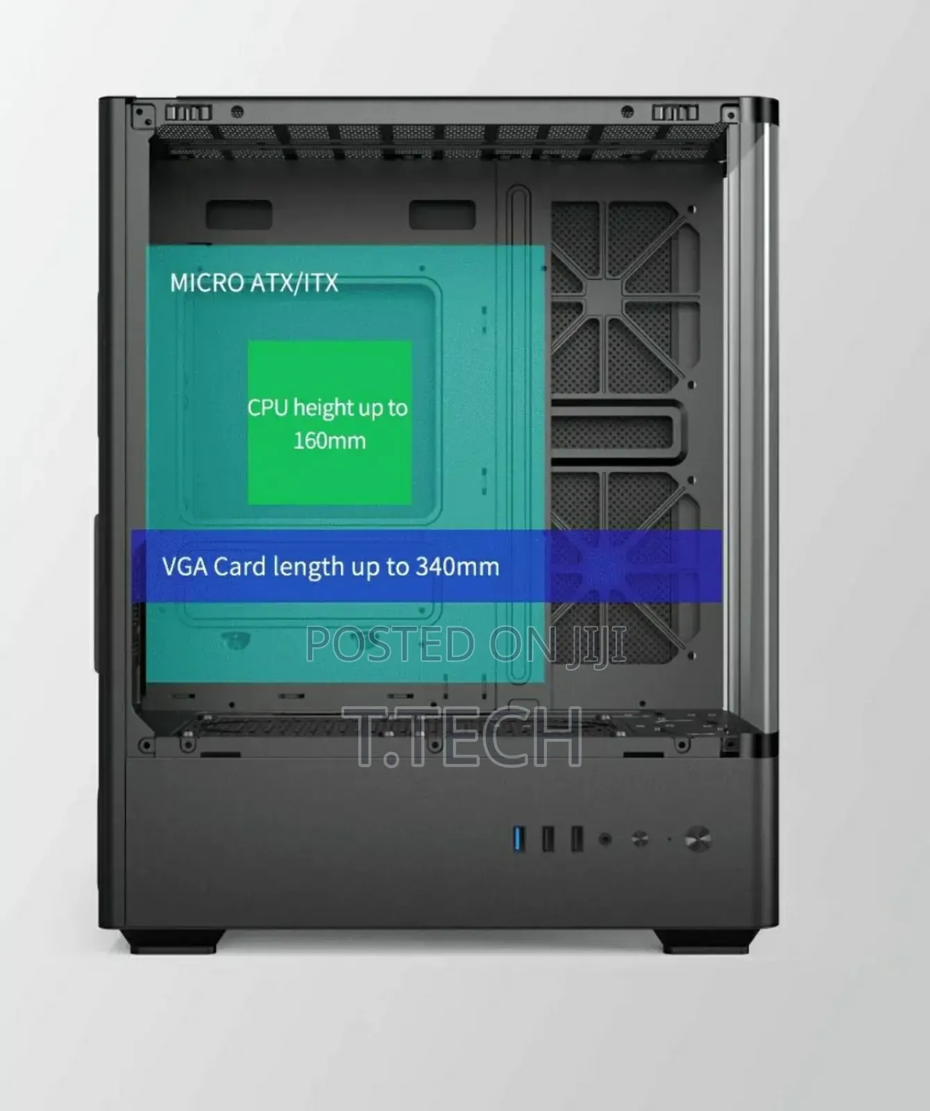 M-Atx Gaming Case With Argb Fans