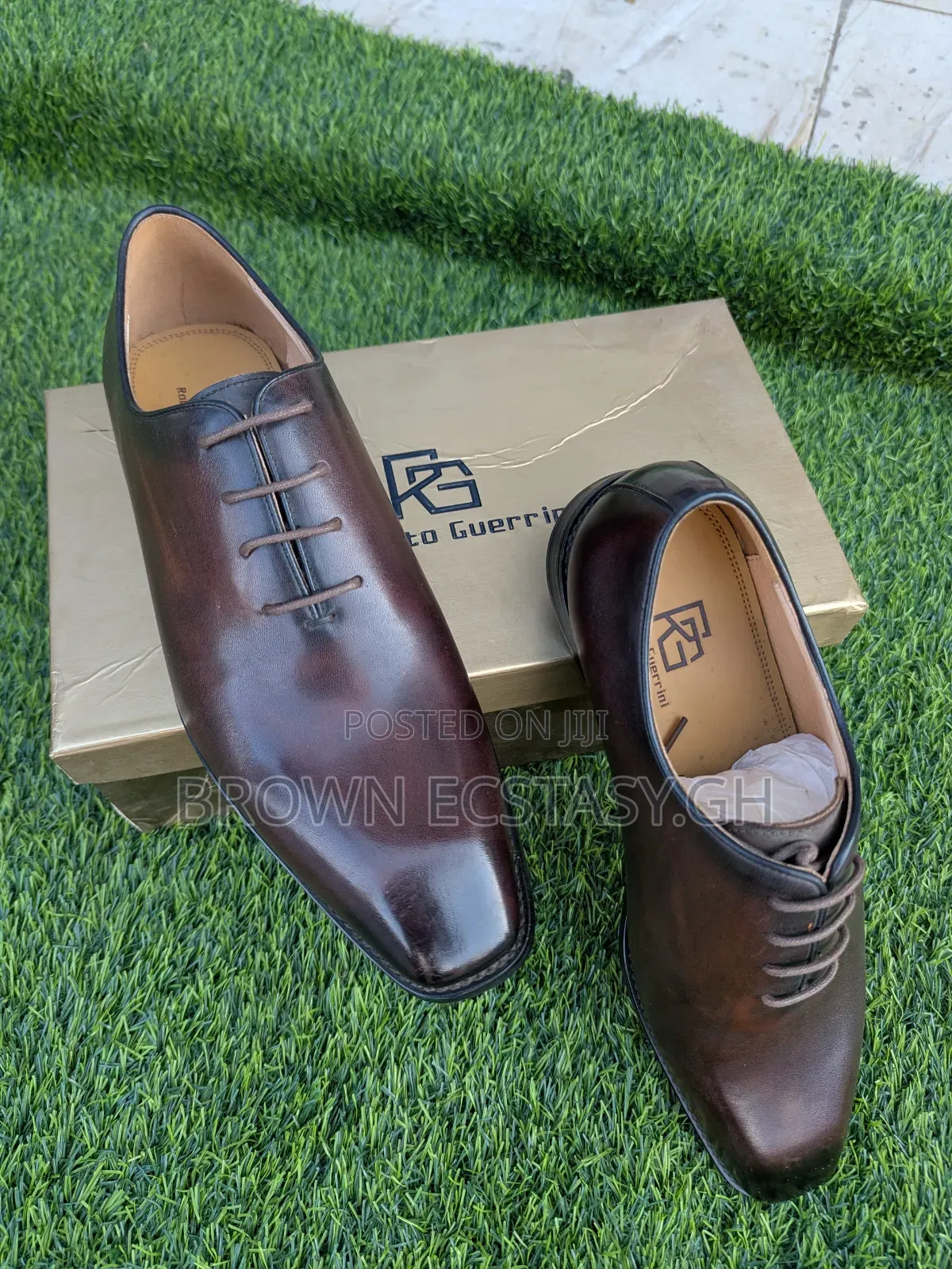Roberto Guerrini Coffee Brown Leather Shoe