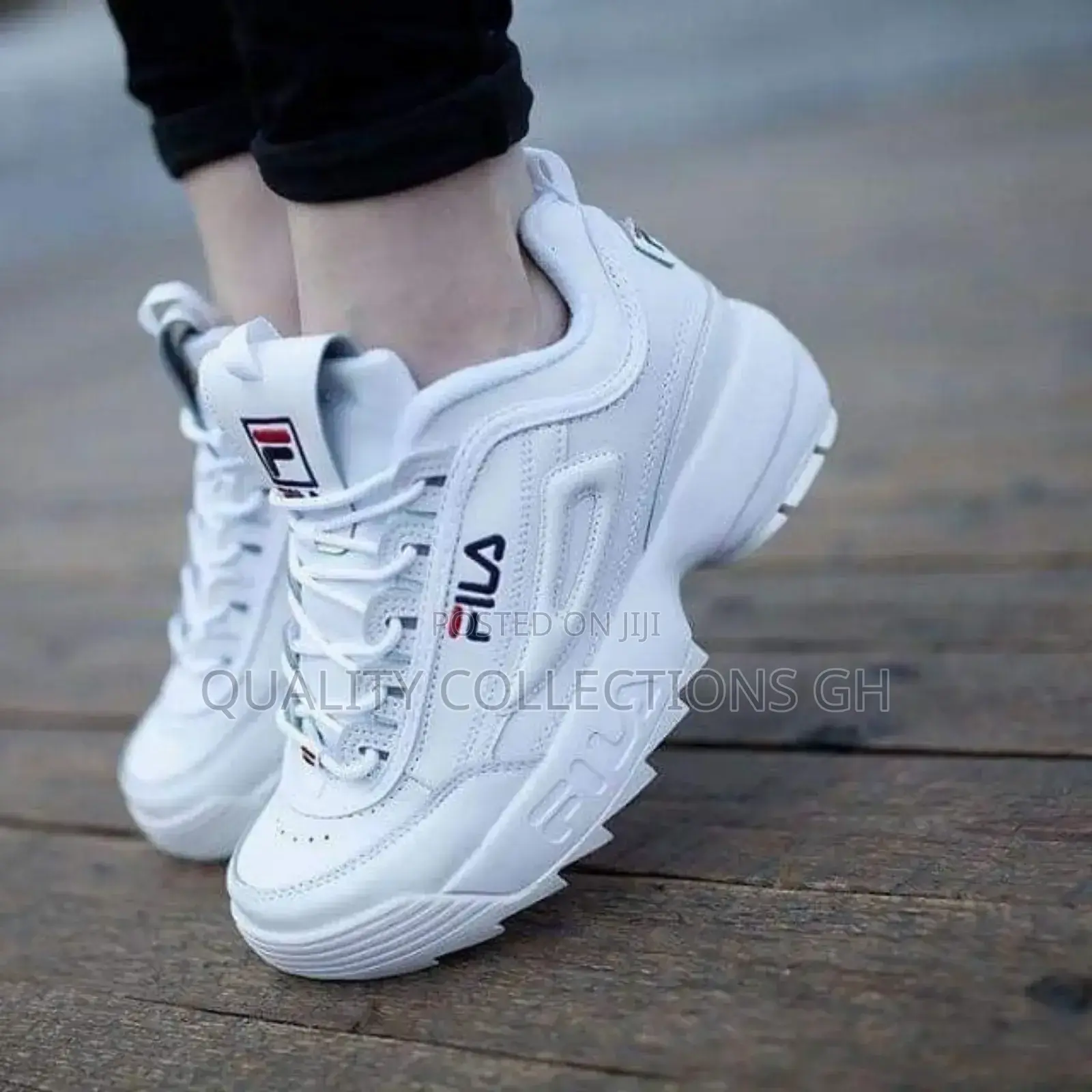 White Fila Disruptor