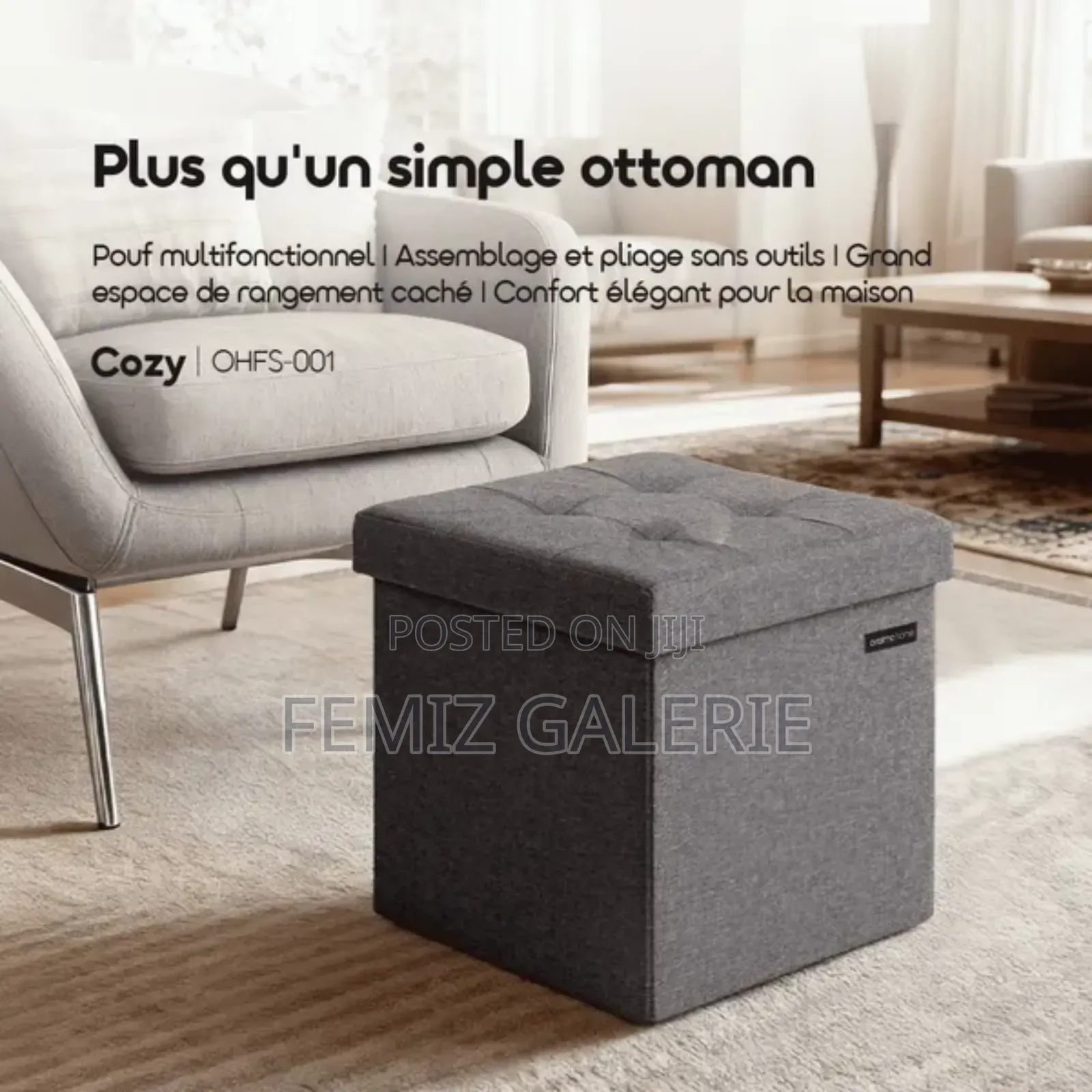 Oraimo Cozy Multi-Functional Foldable Storage Ottoman