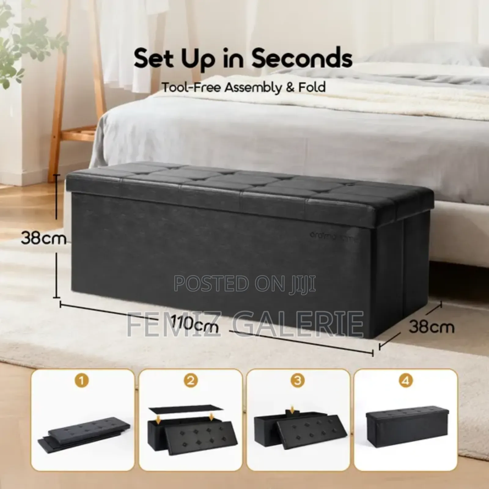 Oraimo Cozy Plus Extra-Large Foldable Design Storage Ottoman