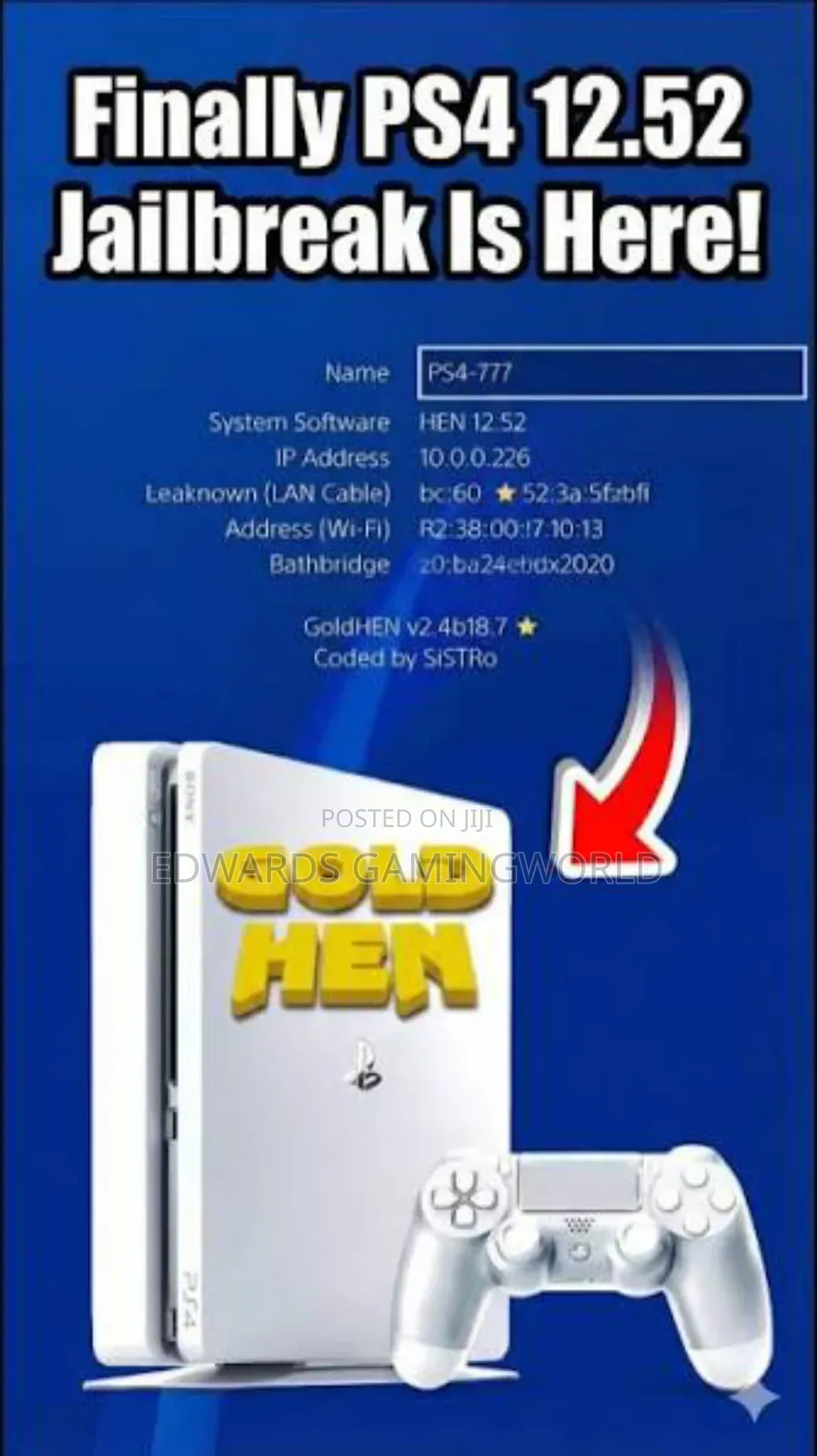 Simple Jailbreak for 12.52 Ps4