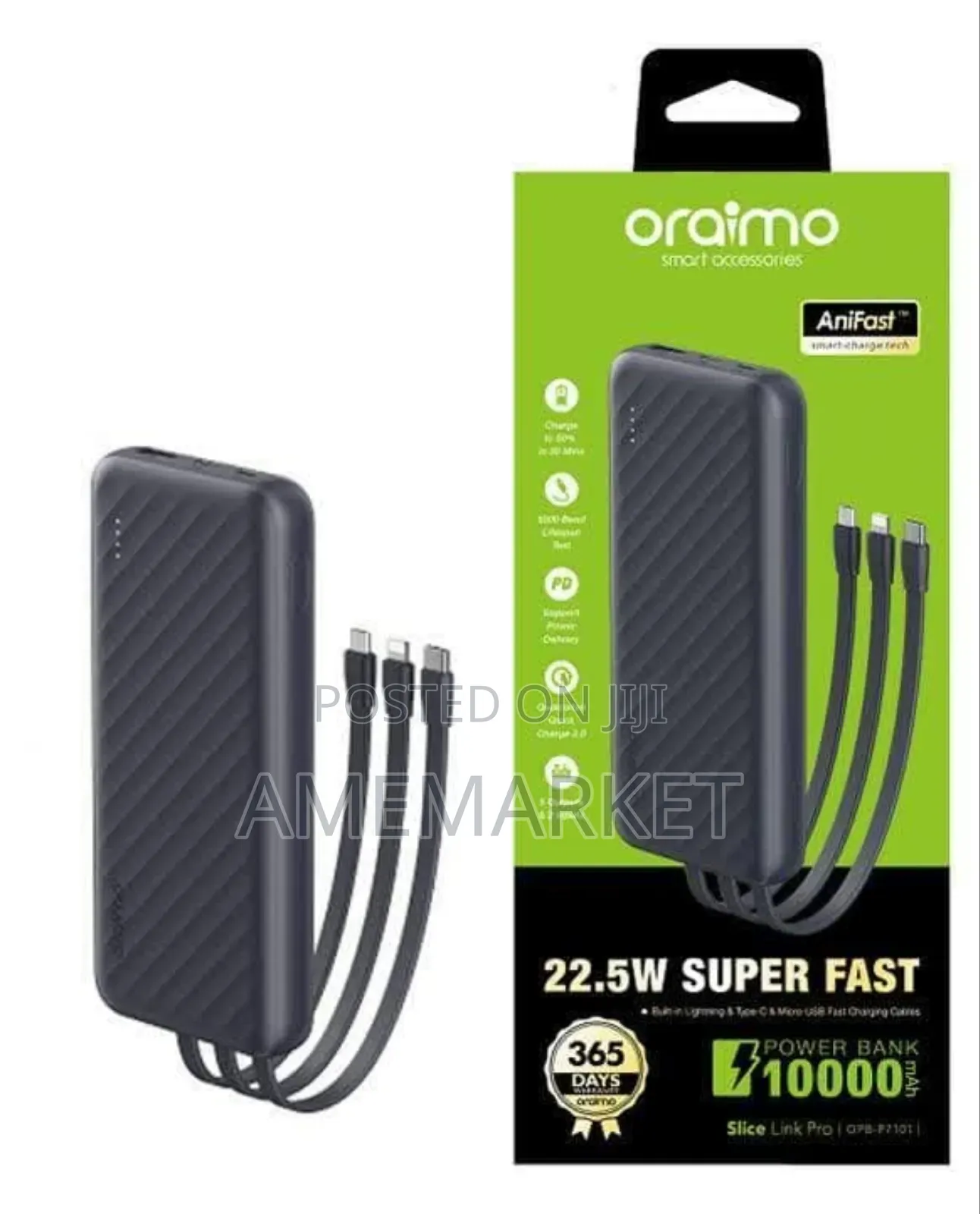 Oraimo Slice Link 10000mah 12w Power Bank