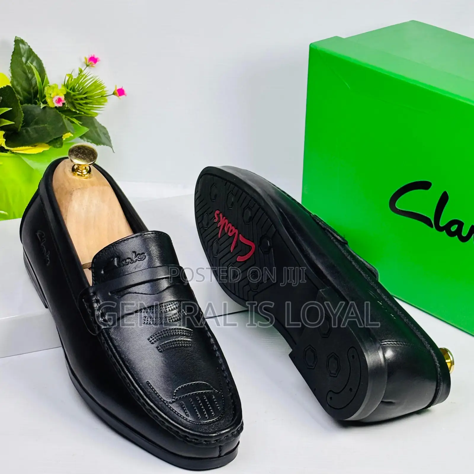 Black Leather Clarks Men’S Loafer