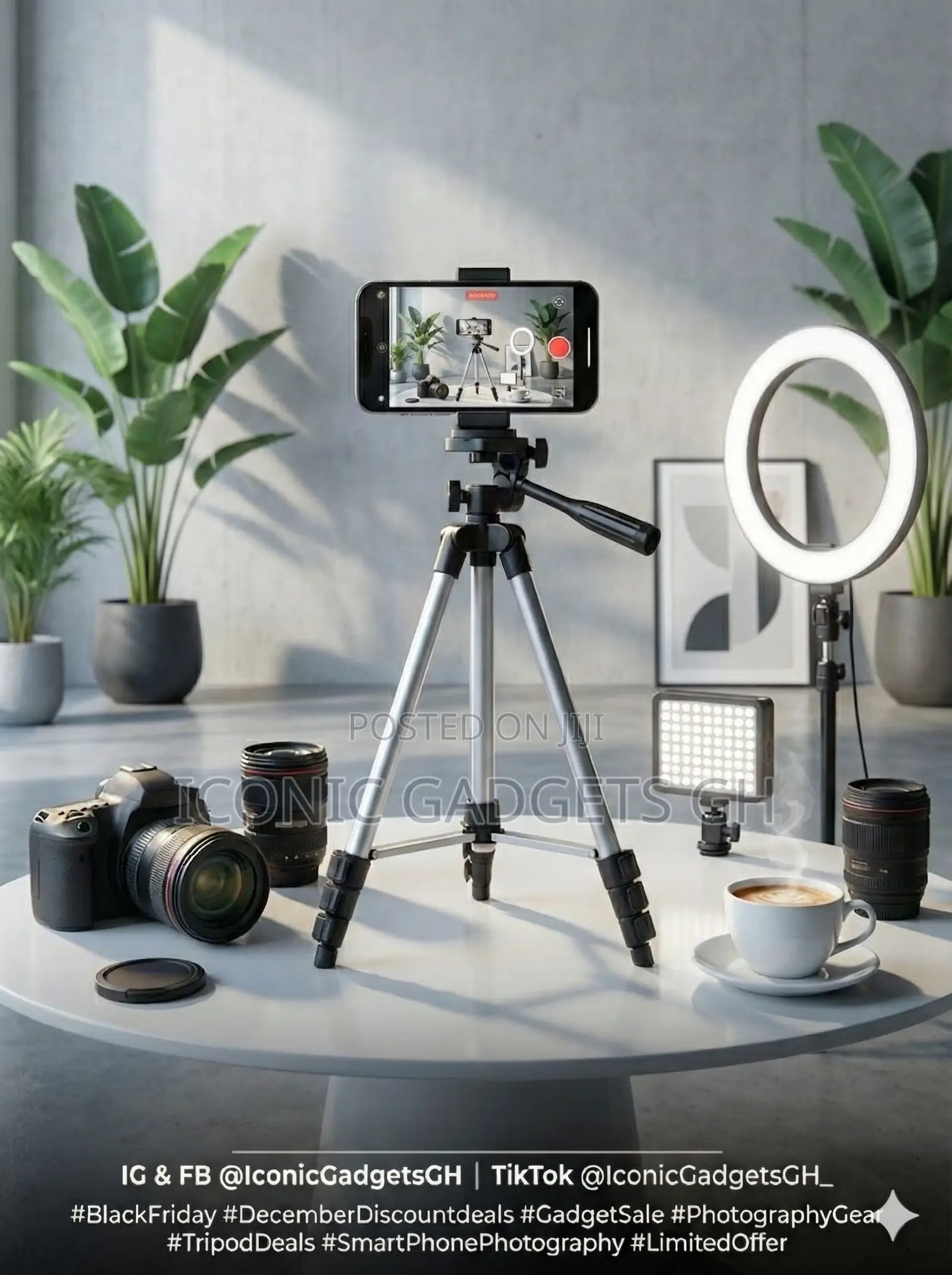 Portable 3110 Camera Phone Tripod (3.5ft) Stand