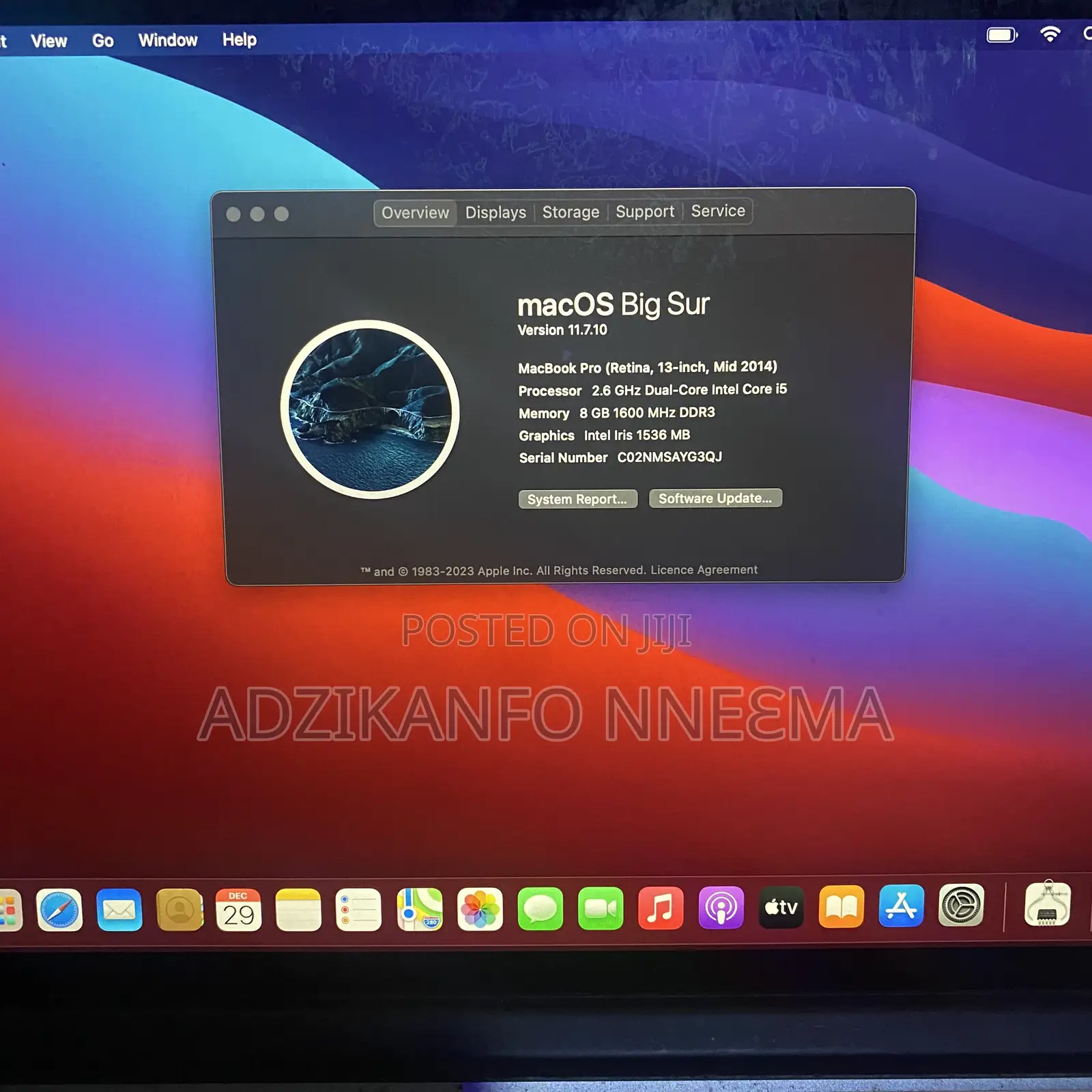 Laptop Apple MacBook Pro 2014 8GB Intel Core I5 SSD 250GB
