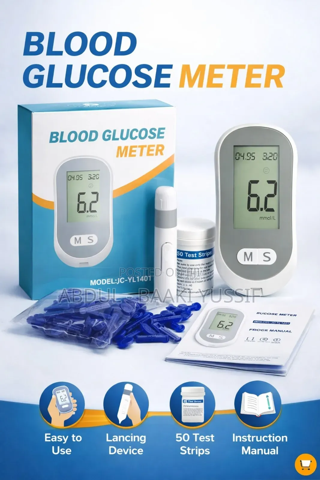 Glucometer With 50 Strips