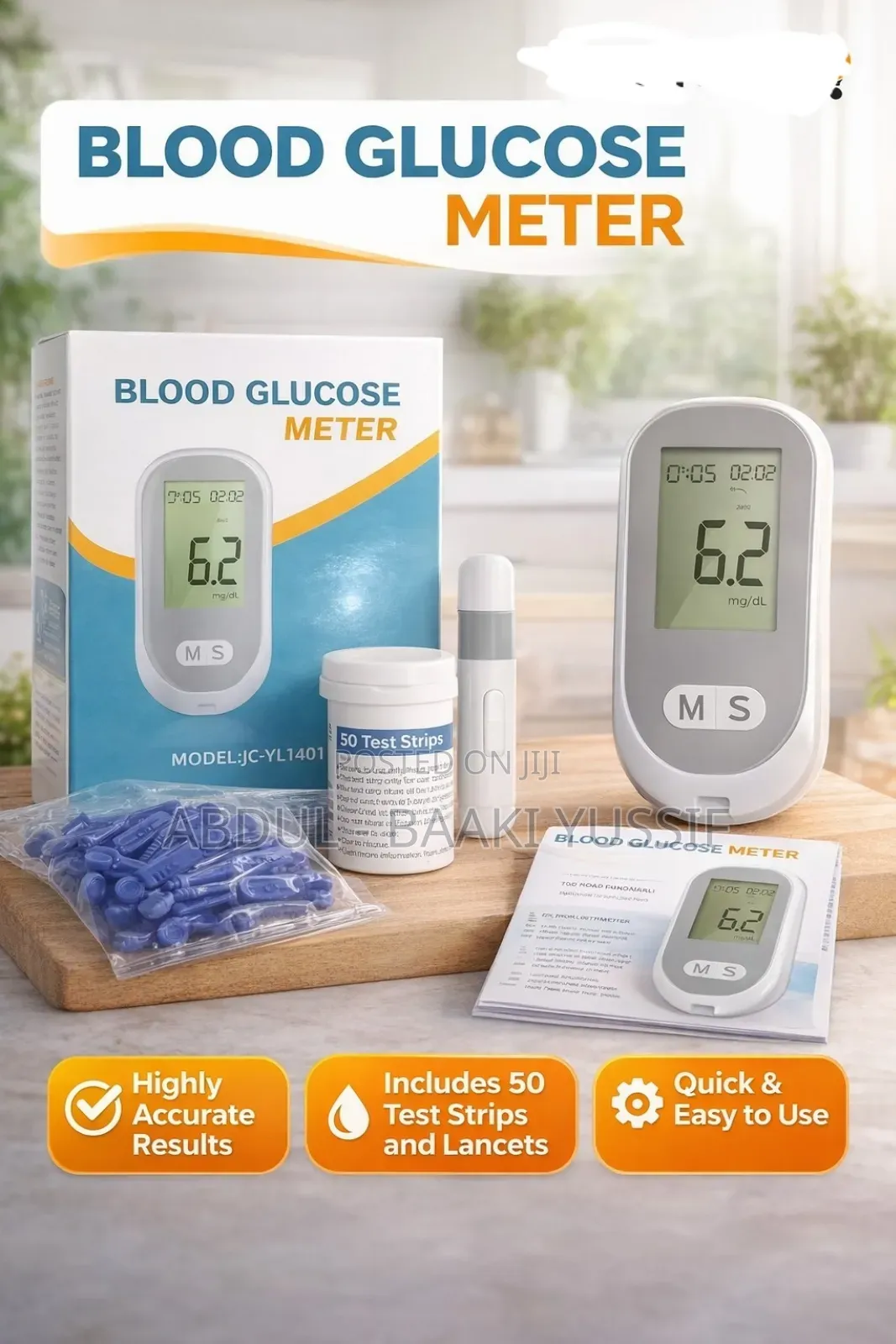 Glucometer With 50 Strips