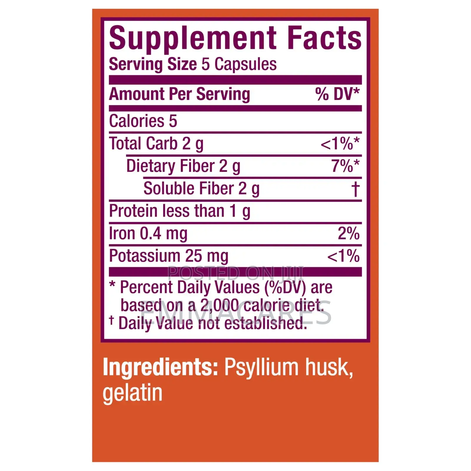Psyllium Fiber Supplement