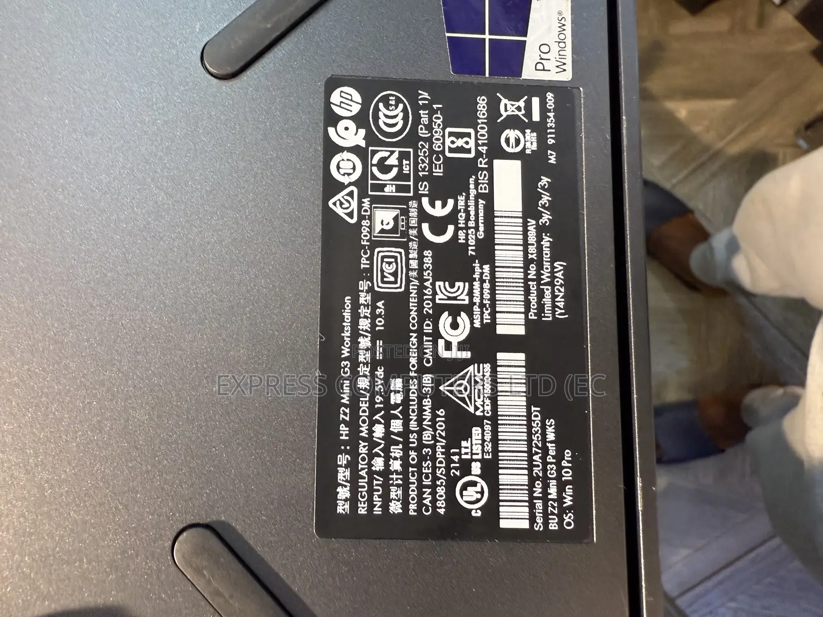 Desktop Computer HP Z2 G4 Mini 24GB Intel Core i7 SSHD (Hybrid) 512GB