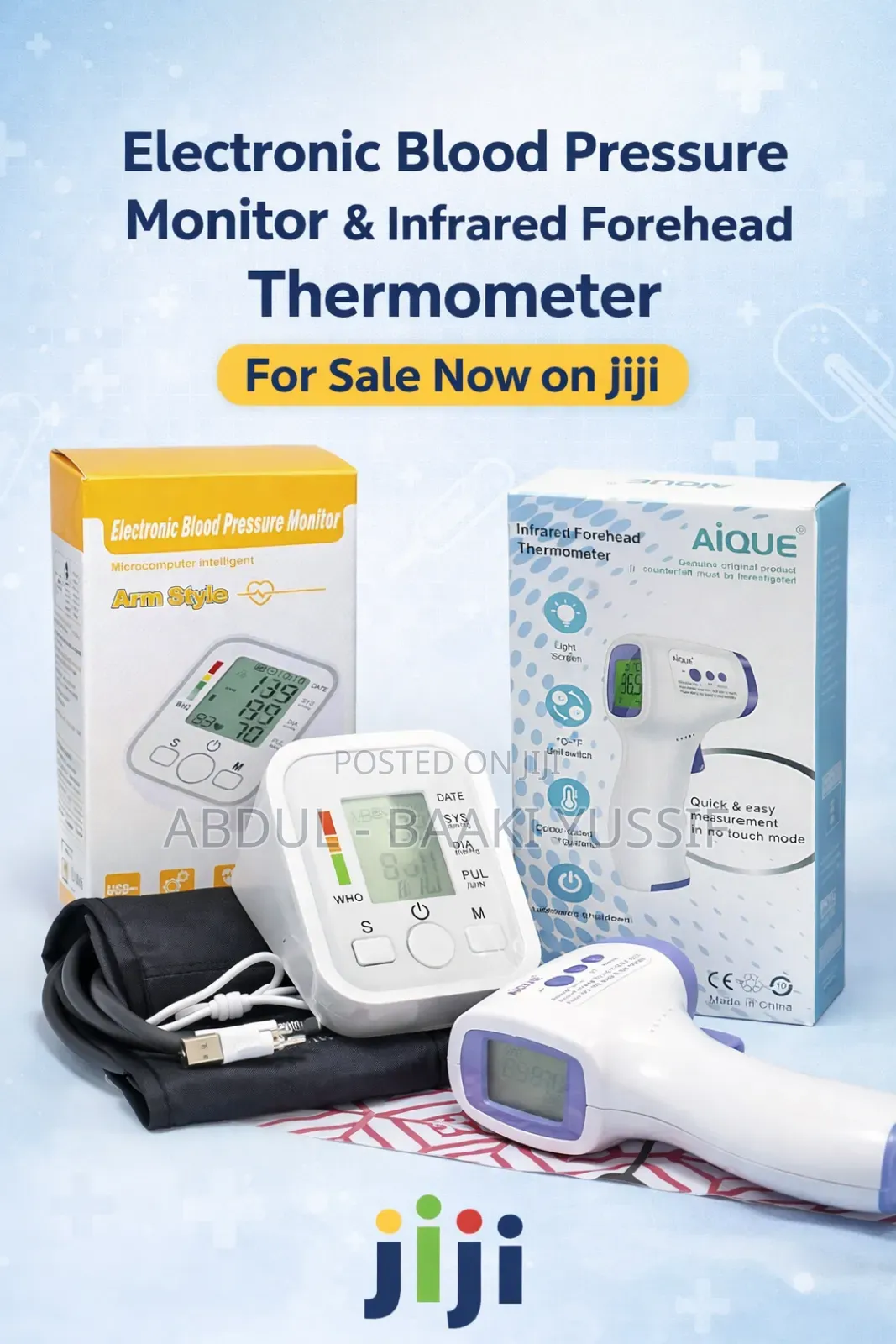 Electronic Blood Pressure Monitor and Forehead Thermometer