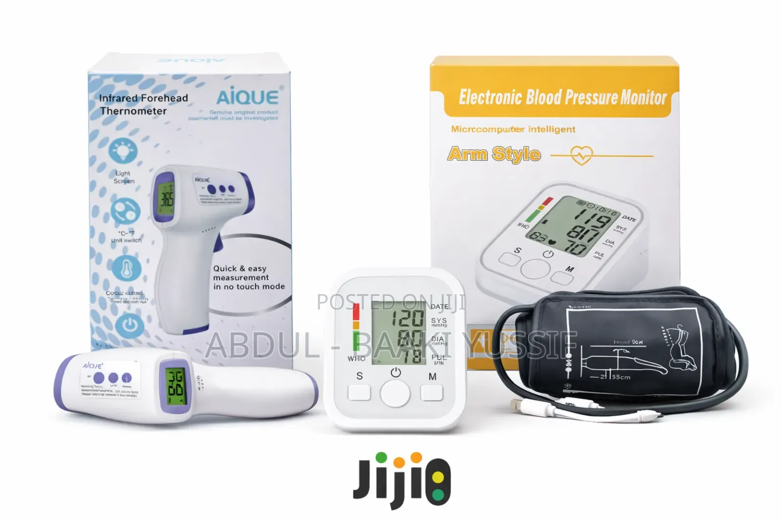 Electronic Blood Pressure Monitor and Forehead Thermometer