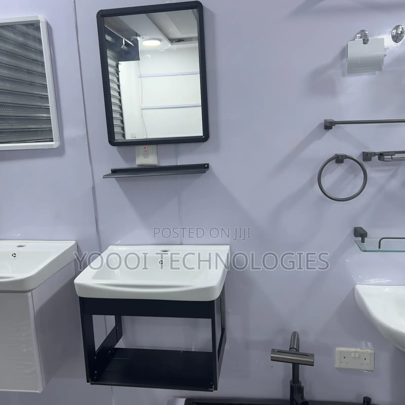 Cabinet Basin With Mirror and Tray