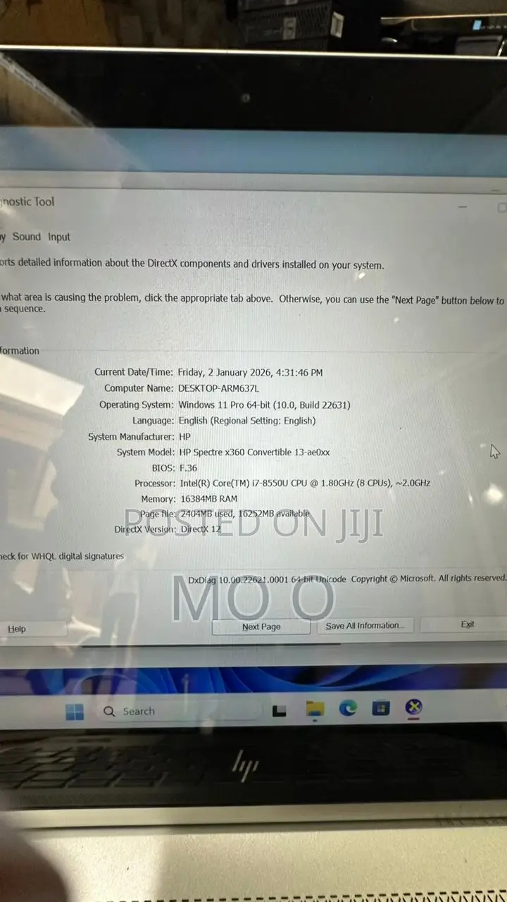Laptop HP Spectre X360 16GB Intel Core i7 SSD 256GB