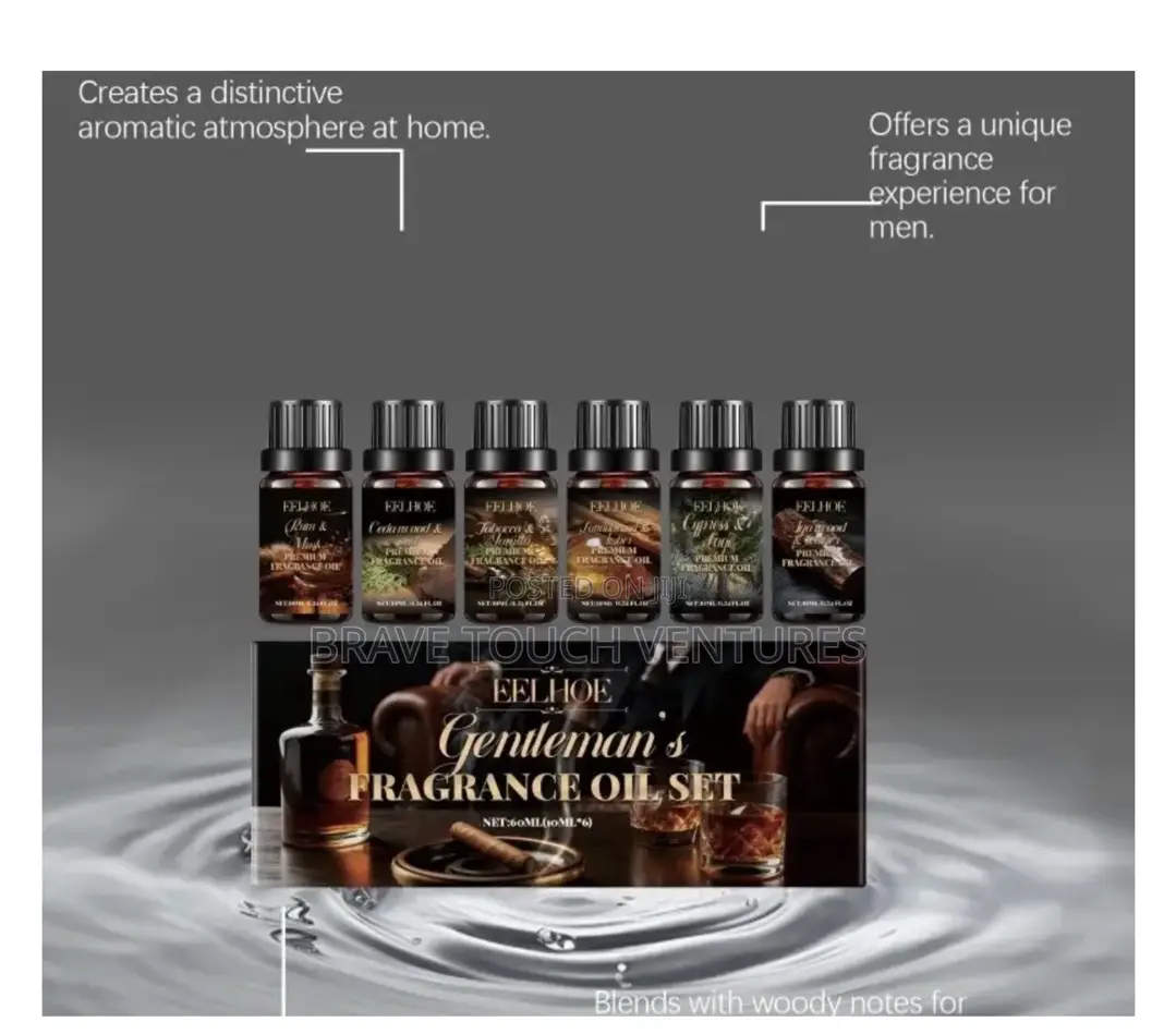 Gentleman’S Fragrance Oil for Aroma Diffuser 10ml Each - 6 Pieces
