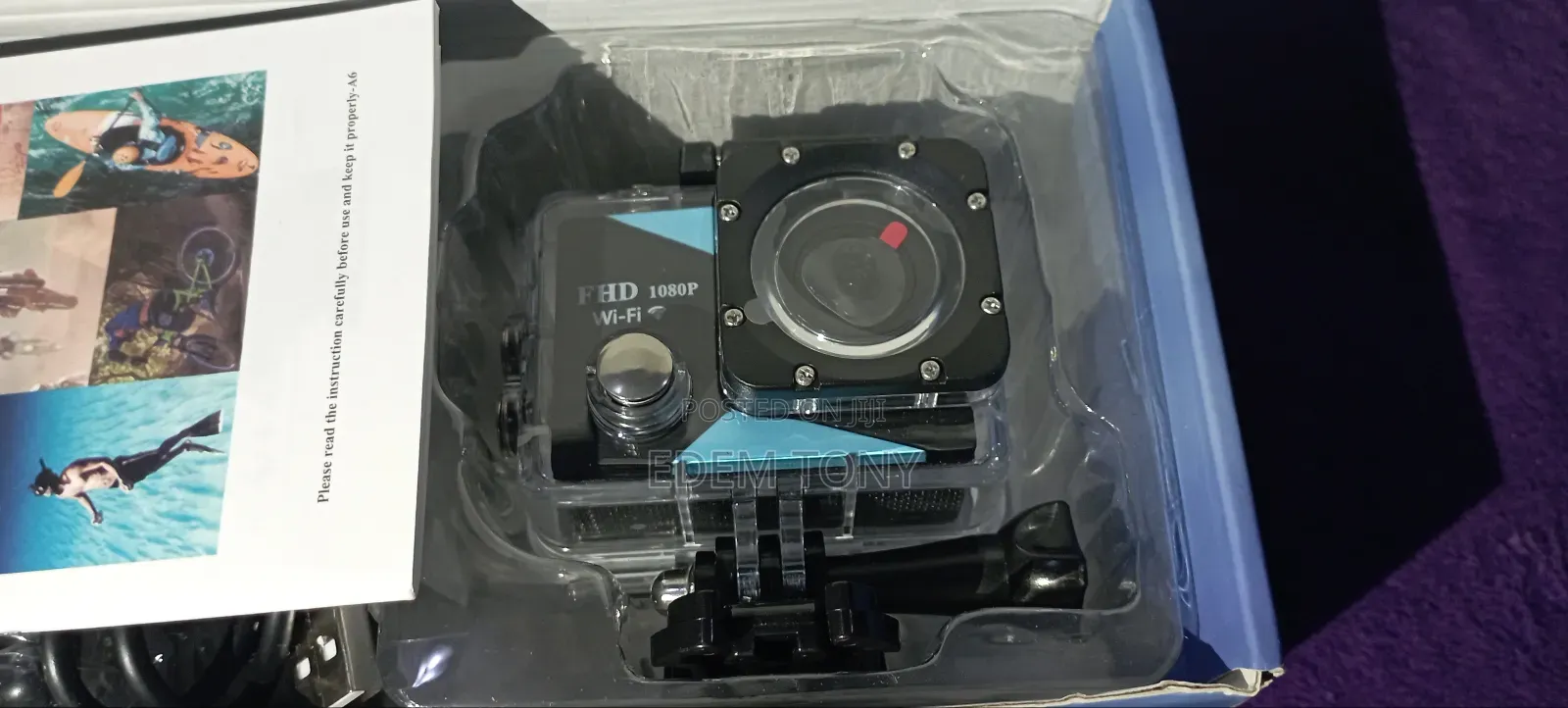 Jadfezy Action Camera FHD 1080p, 98ft/30m Underwater Waterproof