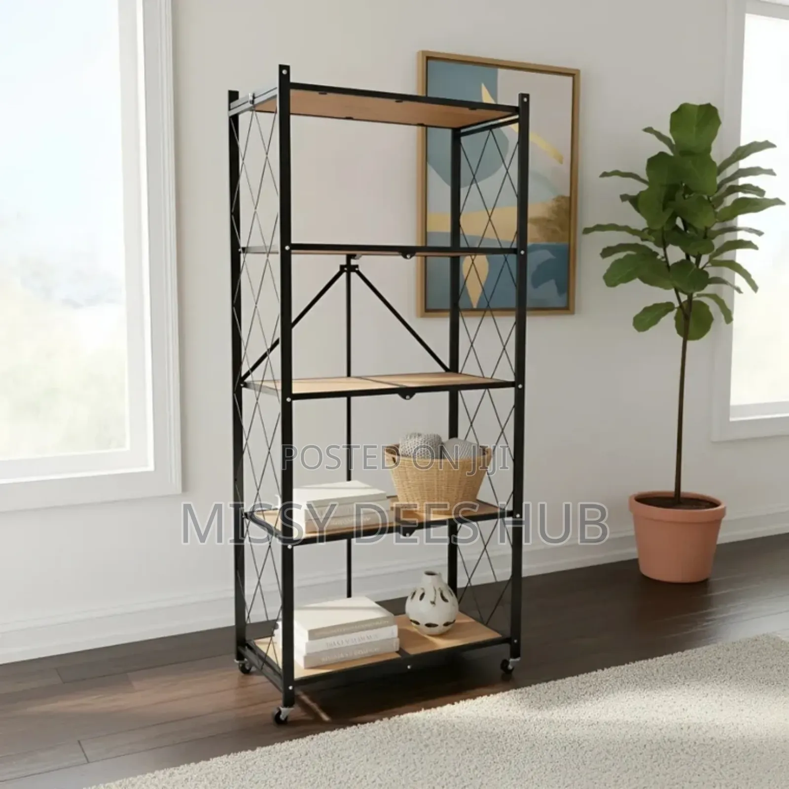 Wooden Shelves Foldable Rack