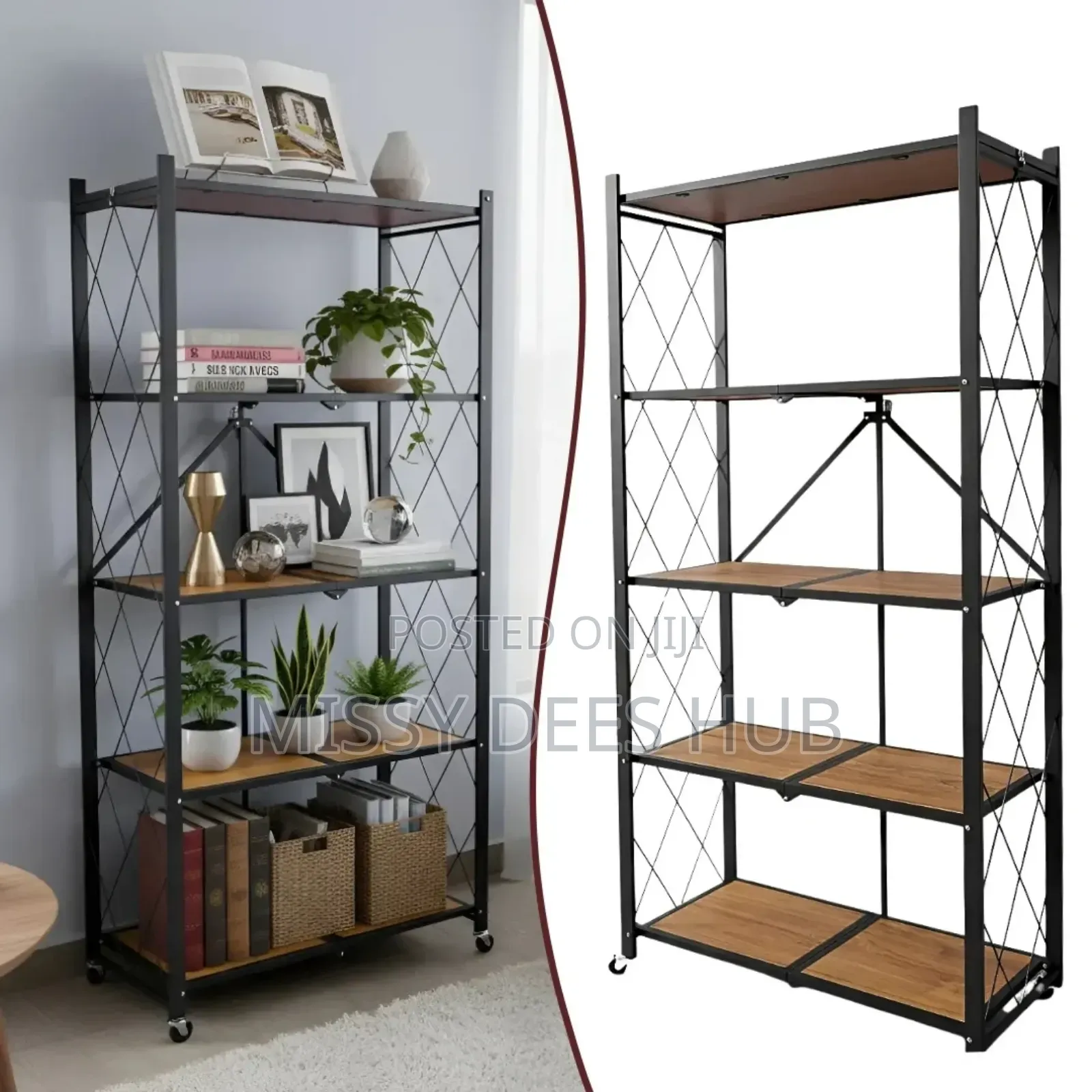 Wooden Shelves Foldable Rack