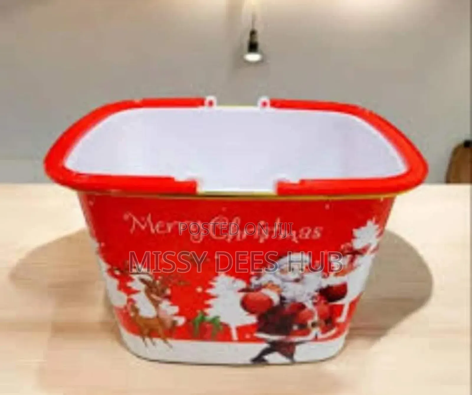 Christmas Themed Plastic Basket