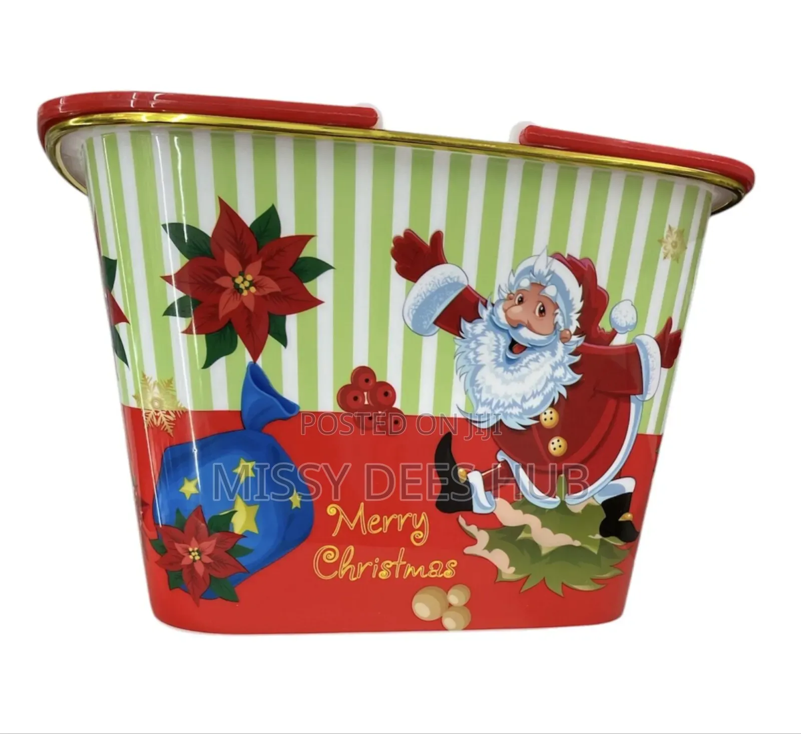 Christmas Themed Plastic Basket
